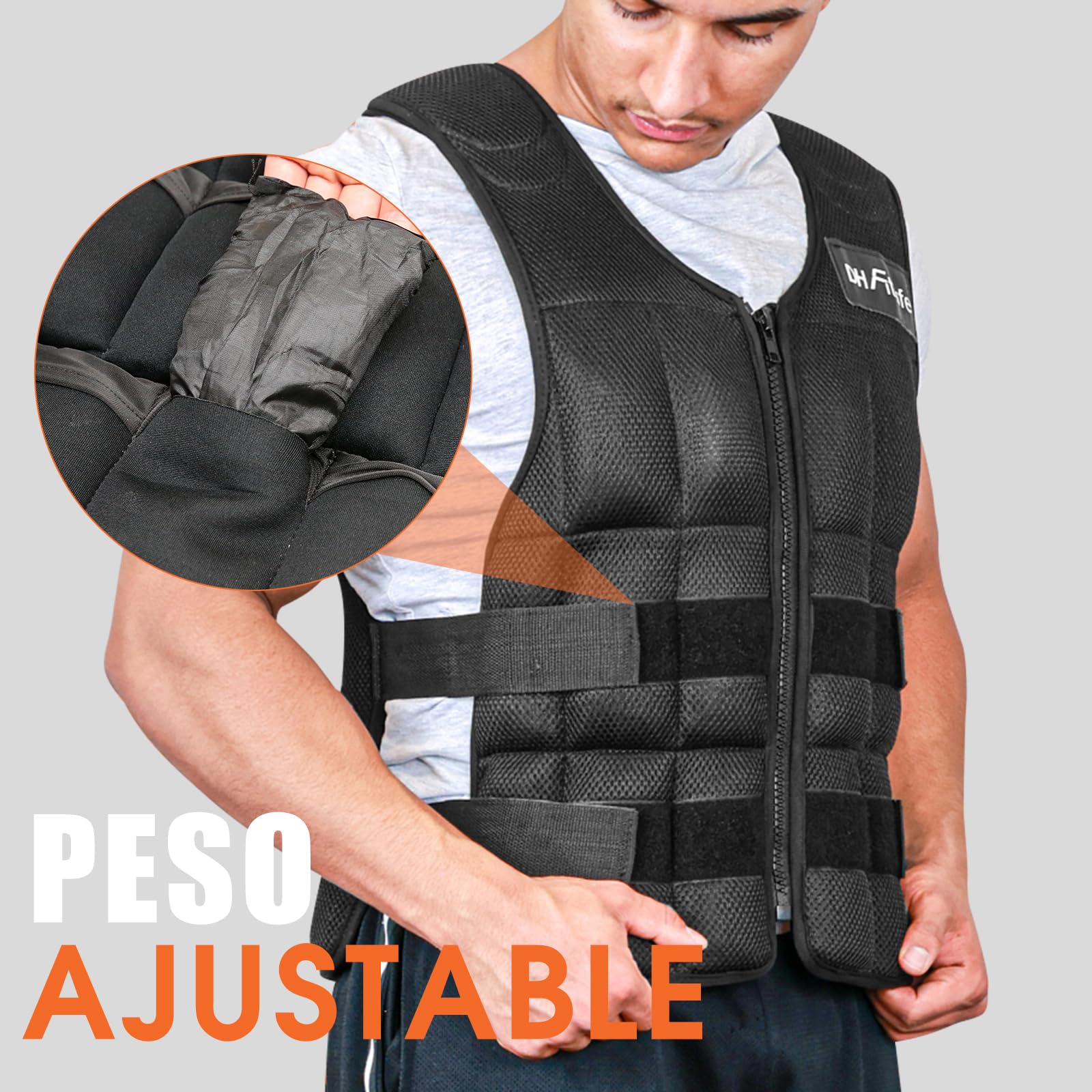 DH FitLife Chaleco Lastrado Ajustable 10/20/30 kg para Musculación y Entrenamiento de Fuerza | Chaleco con Peso | Chaleco para Correr Hombres y Mujeres