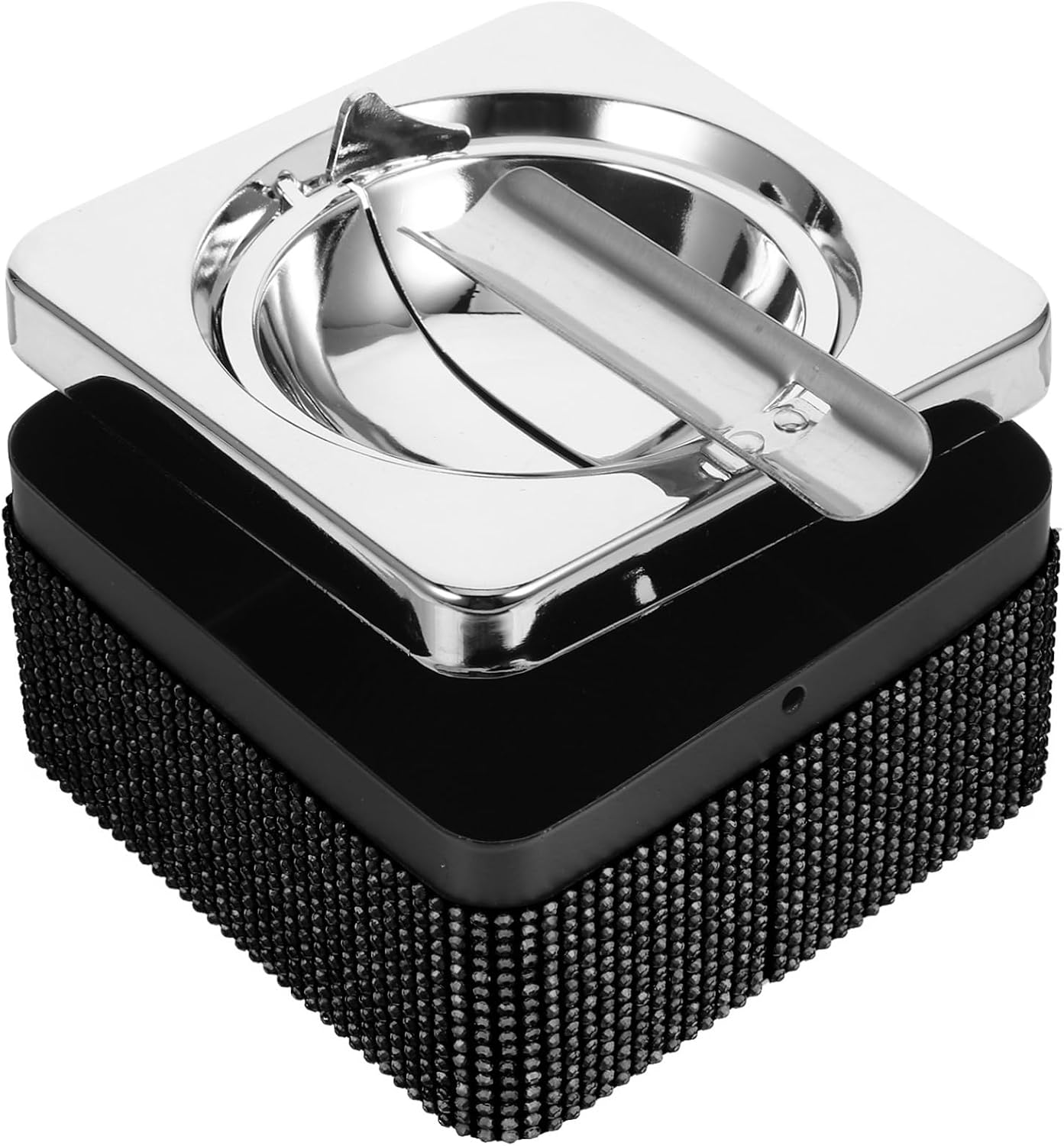 Car Ashtray Rhinestone Design Portable Decorative Automotive Ashtray for Cigarettes Easy to Clean Fits Cup Holder