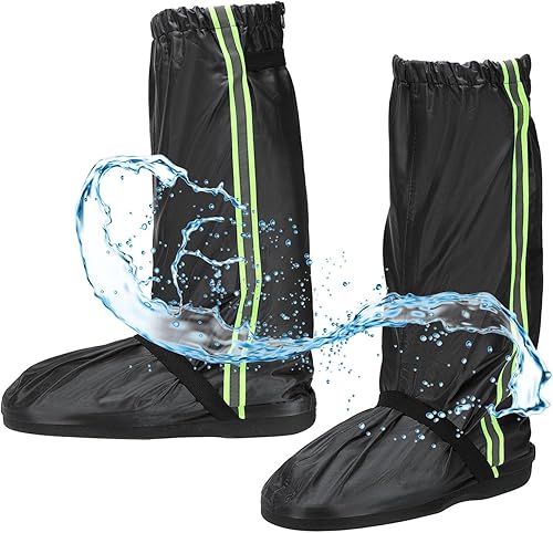 Miniatura 5 de PATIKIL Cubiertas impermeables para zapatos, reutilizables antideslizantes con cremallera para zapatos de lluvia, cubiertas para botas de nieve