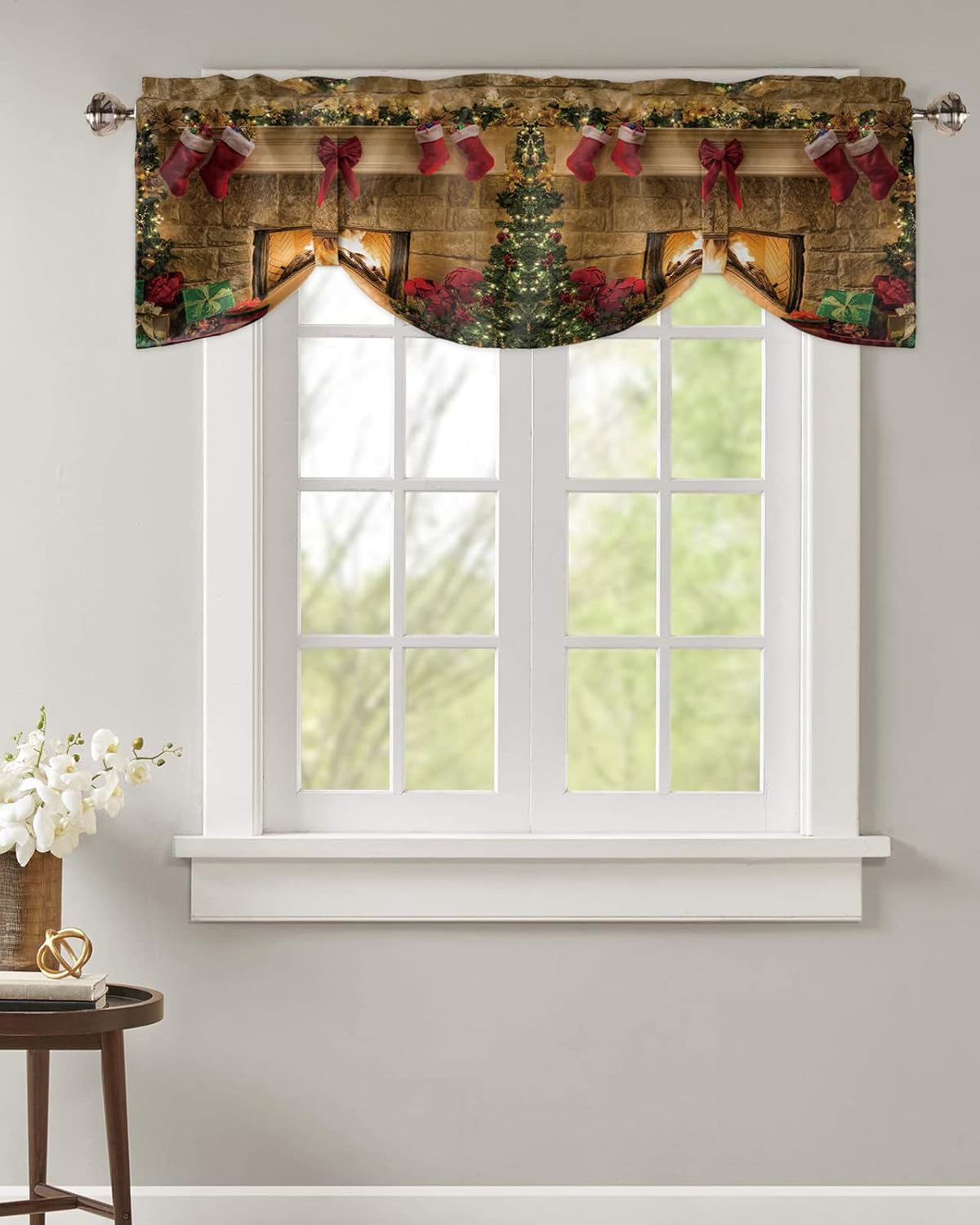 Simhomsen Cenefa Bordada Para Cortina De Ventana De Cocina Con Copos De