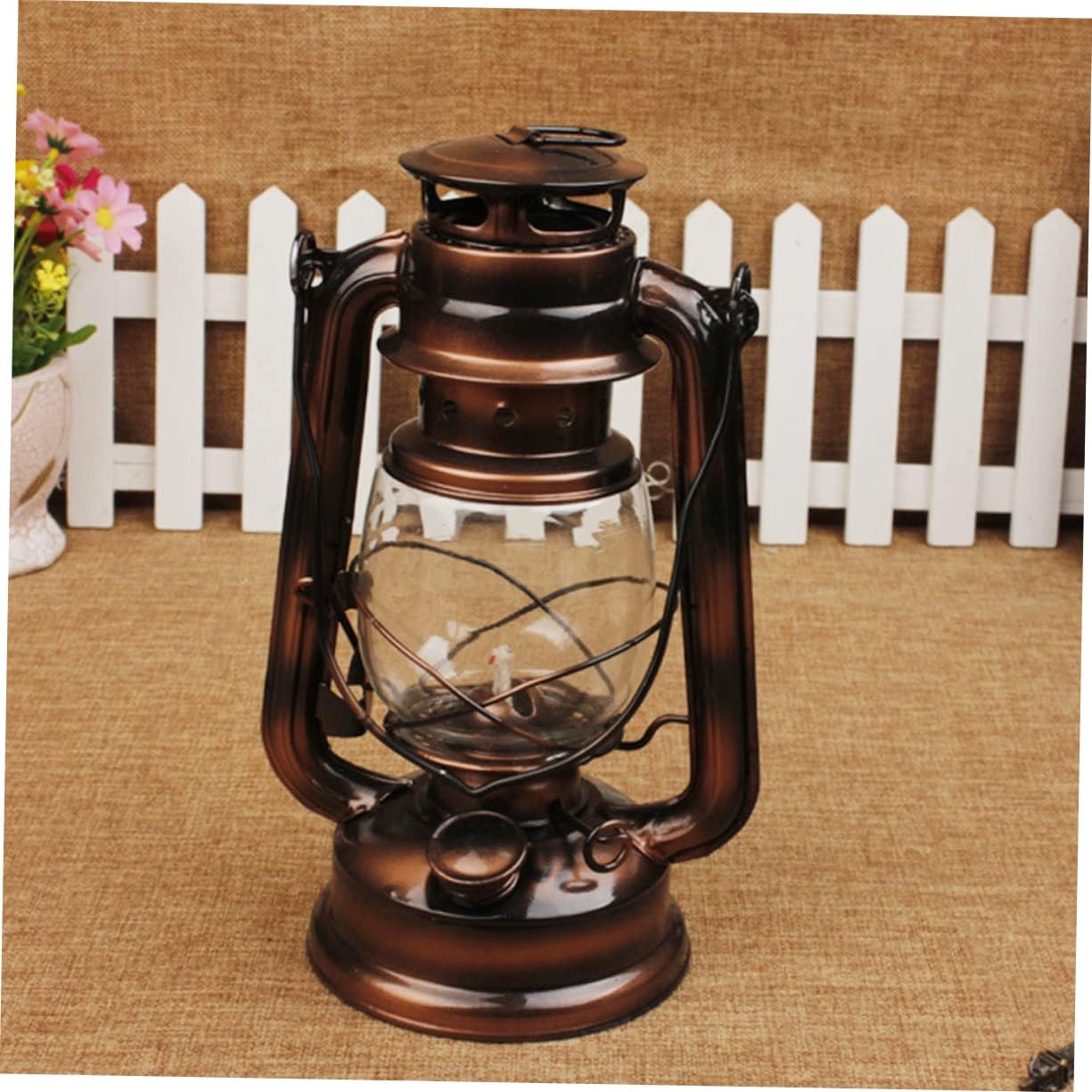 Ciieeo 1pc Vintage Iron Kerosene Lamp Portable Hanging Lantern for Camping Outdoor Use Home Decor Sturdy Antique Design for Bars Gardens Festive Atmosphere