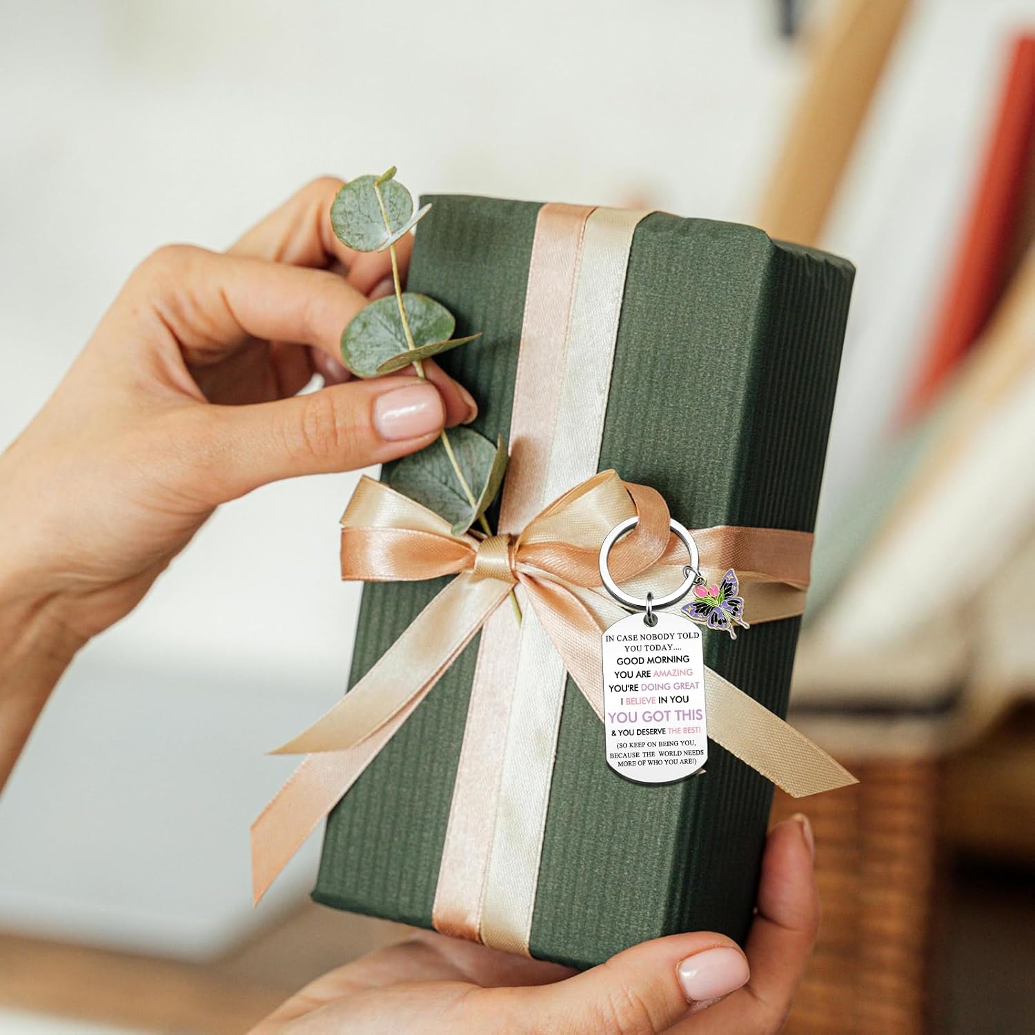 Inspirational Gifts for Women Motivational Keychain for Friends Teen Girls Encouragement Gift for Daughter Sister Coworkers Birthday Ideas Gift Charm Butterfly Keychain - Image 8