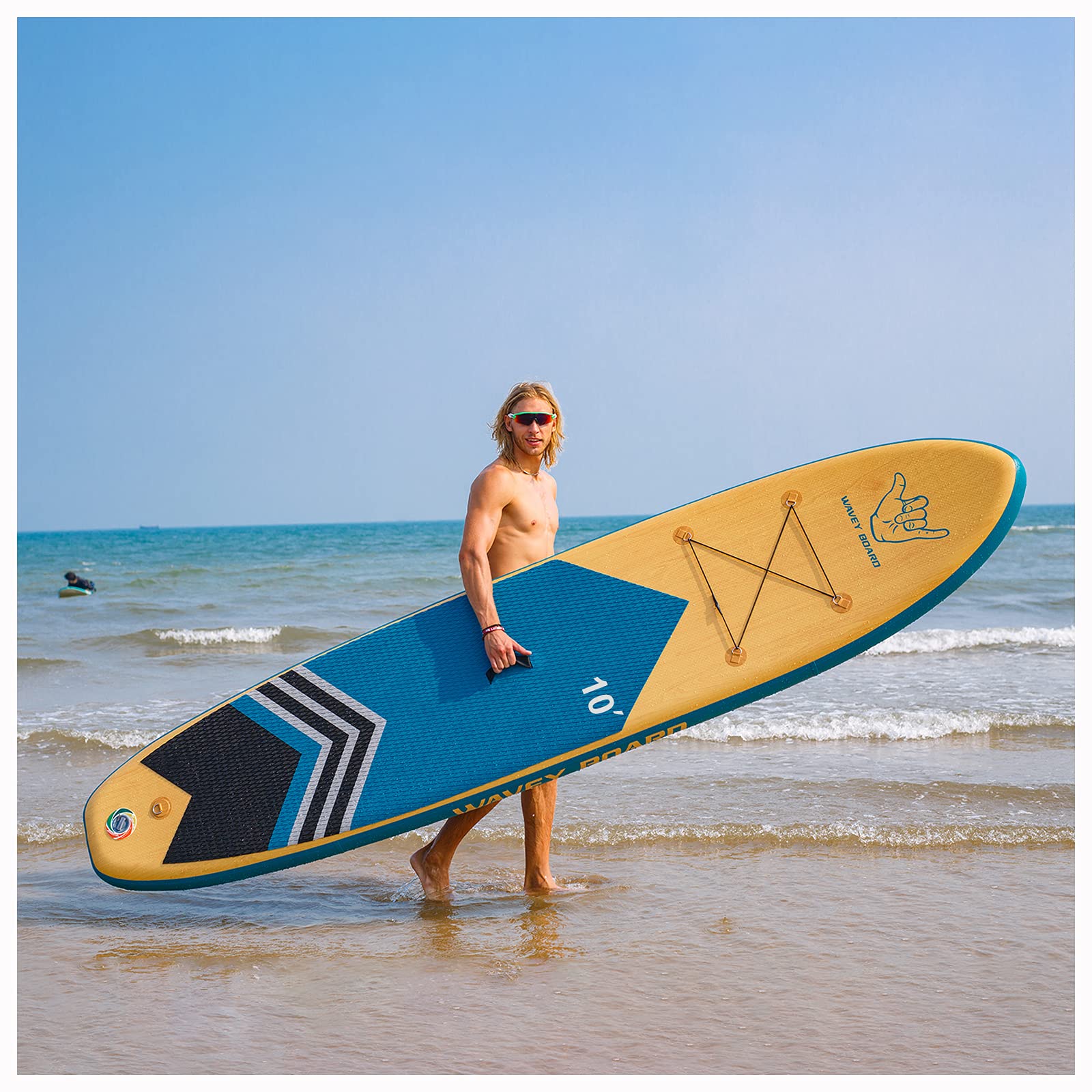 WAVEY BOARD Inflatable 10' Stand Up Paddle Board for Adult Premium SUP Blow up Paddle Board for