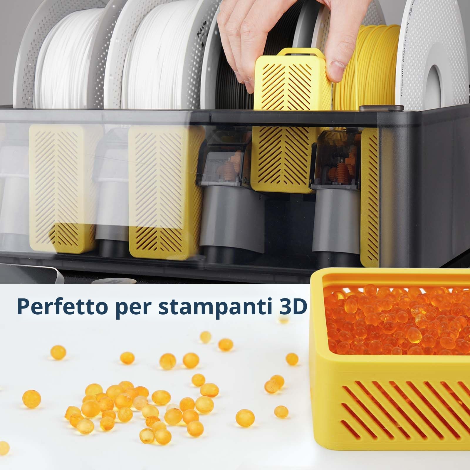 wisedry Perline essiccanti in gel di silice, riutilizzabili, con indicazione del colore, 0,9 kg, dimensione della perlina 2-4 mm, ricaricabili