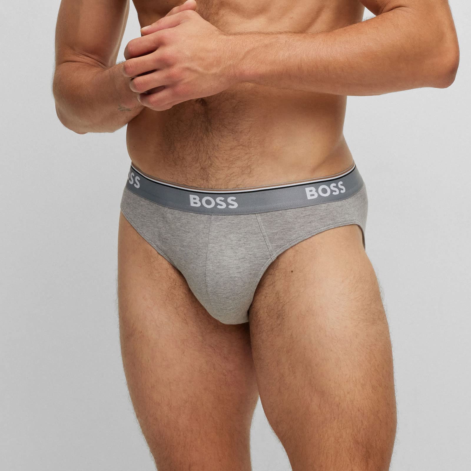BOSS Męskie majtki Power Slips Briefs Cotton Stretch 3-pak, New - Open Miscellaneous962, XXL