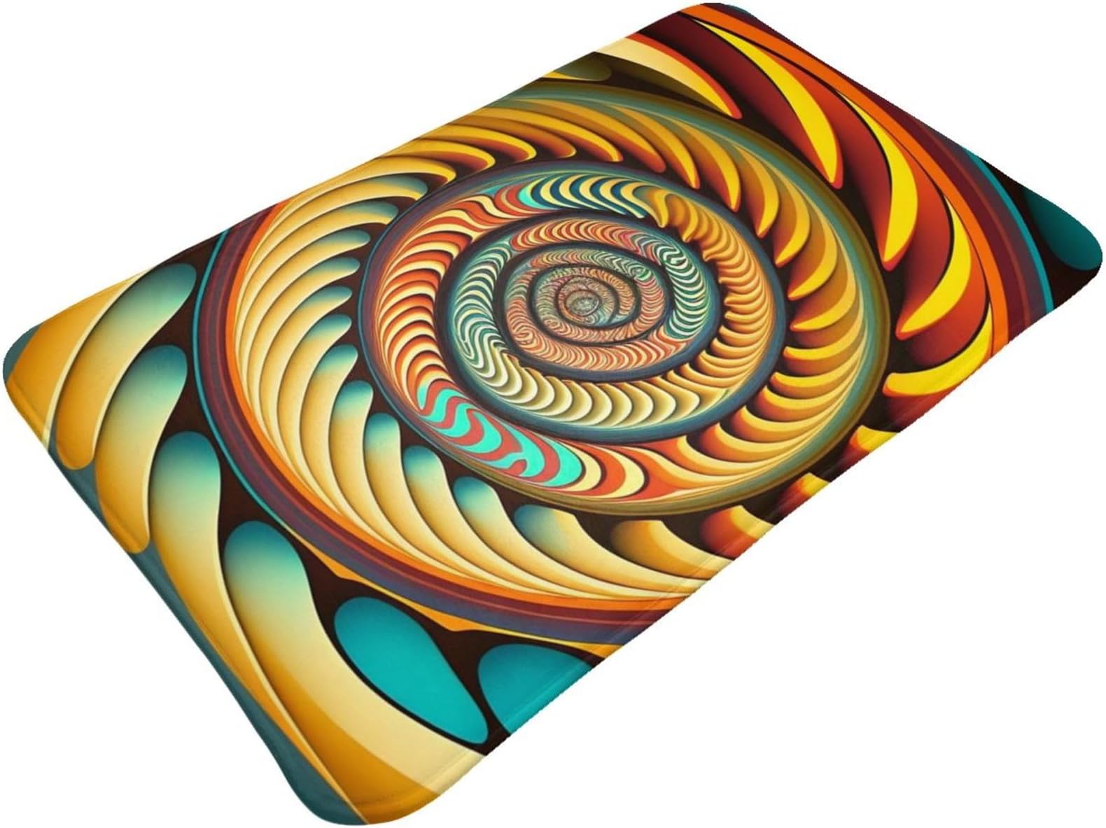 Non-Slip Welcome Doormat 31.5" X 20" for Front Door Entrance Floor Mat Home Bathroom Decor, Spiral Trippy Illusion Optical Psychedelic