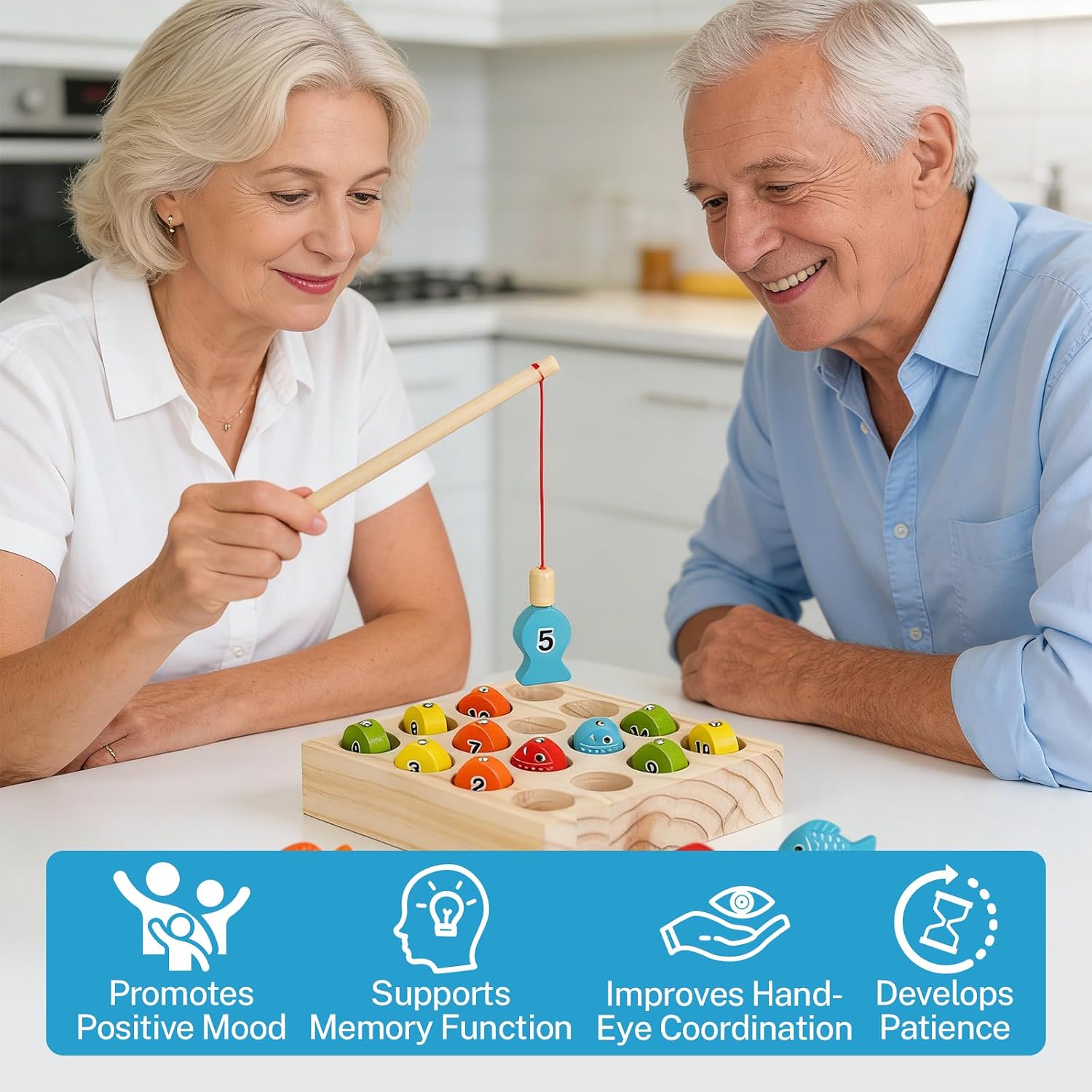 Wooden Magnetic Fishing Game for Dementia, Alzheimer‘s Activities for Elderly, Cognitive Stimulation Sensory Busy Tool, Occupational Therapy Toy for Senior Patients with Memory Loss, Calming Gift image 5