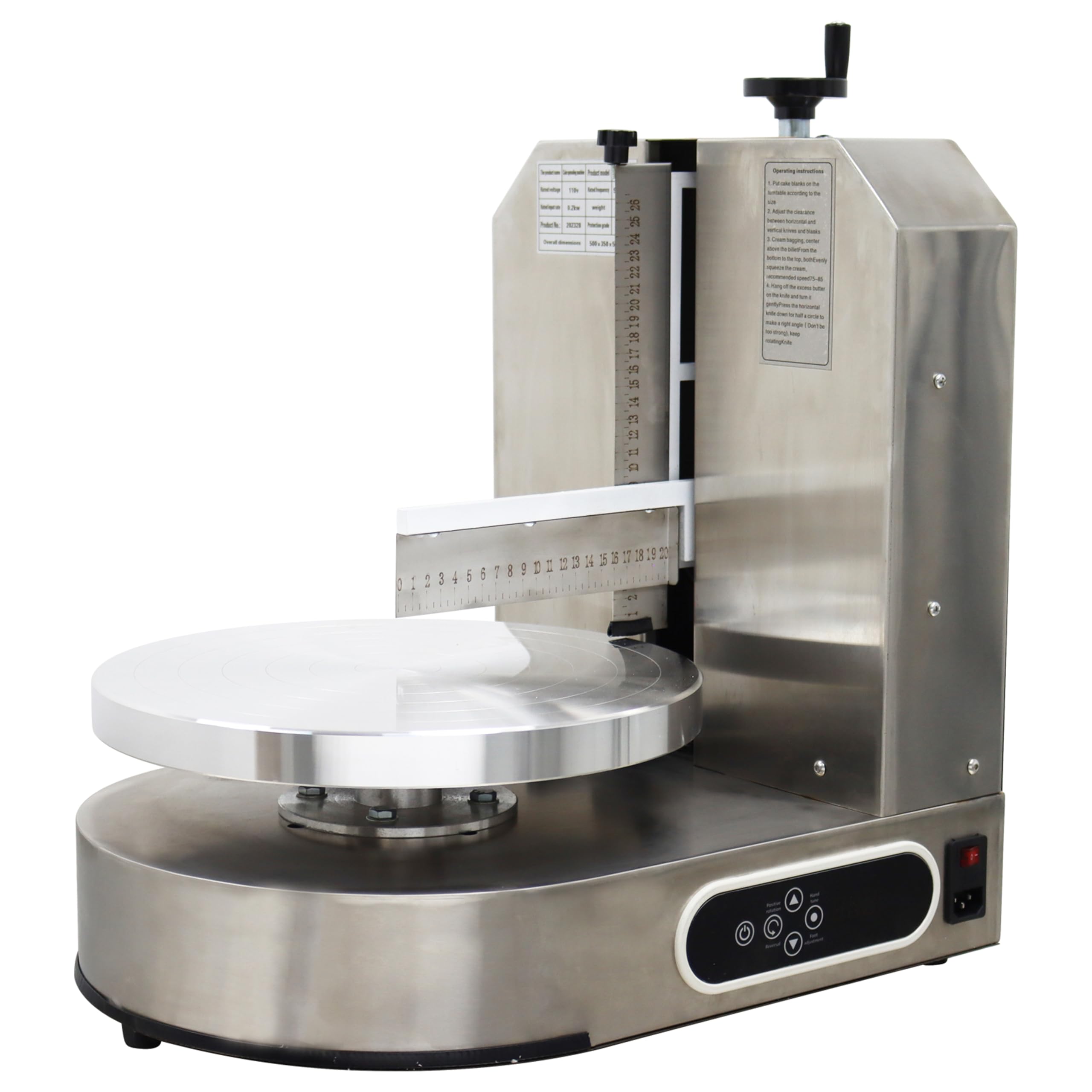 TECHTONGDA Cake Decorating Machine Electrical Automatic Adjustable Rotating Speed Birthday Cake Cream Spreading Coating Machine Stainless Steel Cake