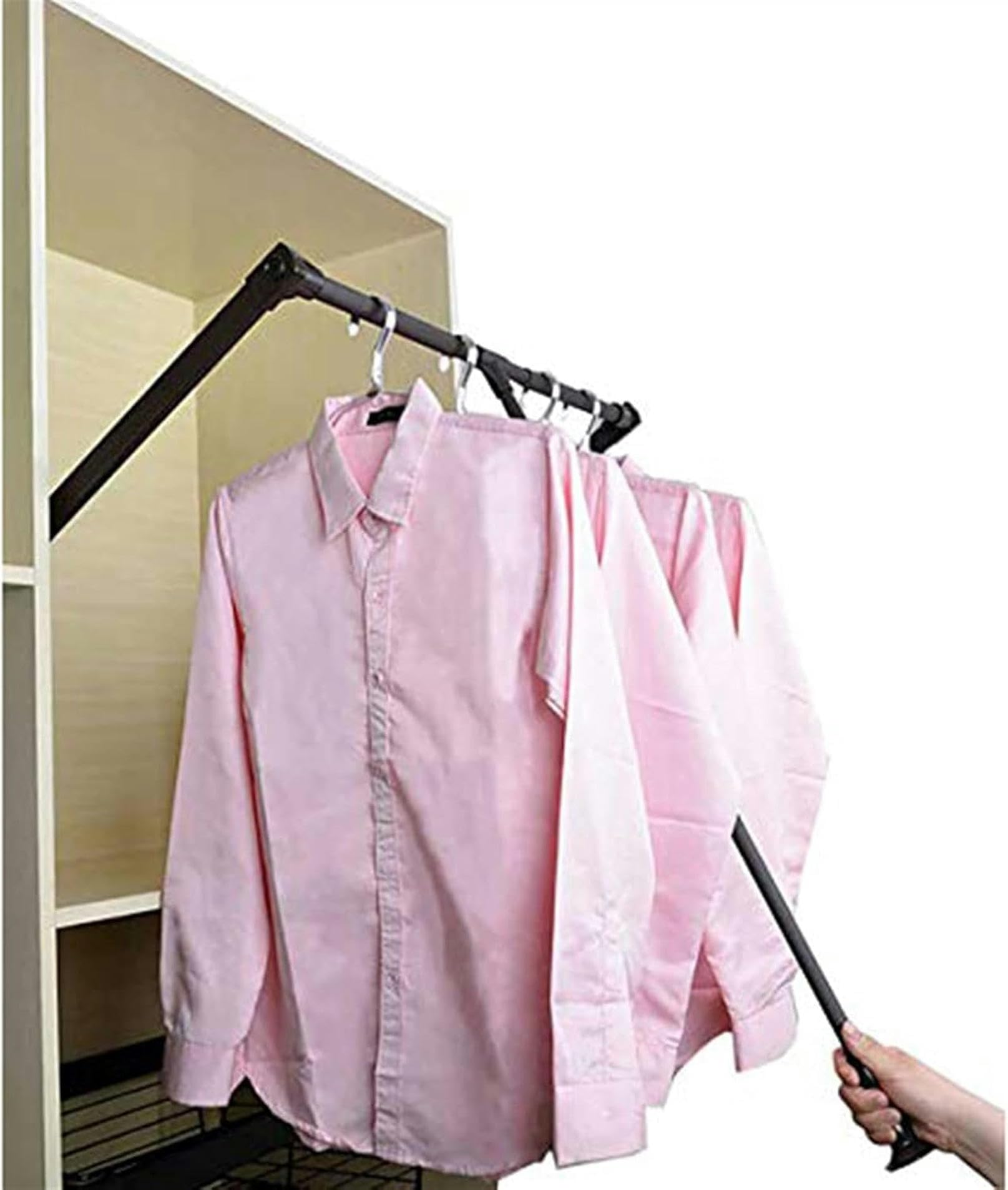 BHGFYXBS Pull Down Wardrobe Rail, Drop Down Clothes Hanger, Aluminum Closet Organizer, Space Saving, Load 30Kg,size_name-830-1150mm