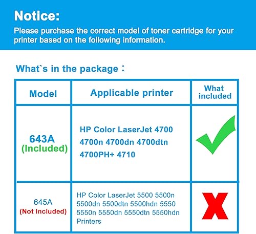 Miniatura 2 de LCL Cartucho de tóner remanufacturado de repuesto para impresora HP 643A Q5953A para impresora HP Color Laserjet 4700 4700n 4700dn 4700dtn 4700PH+