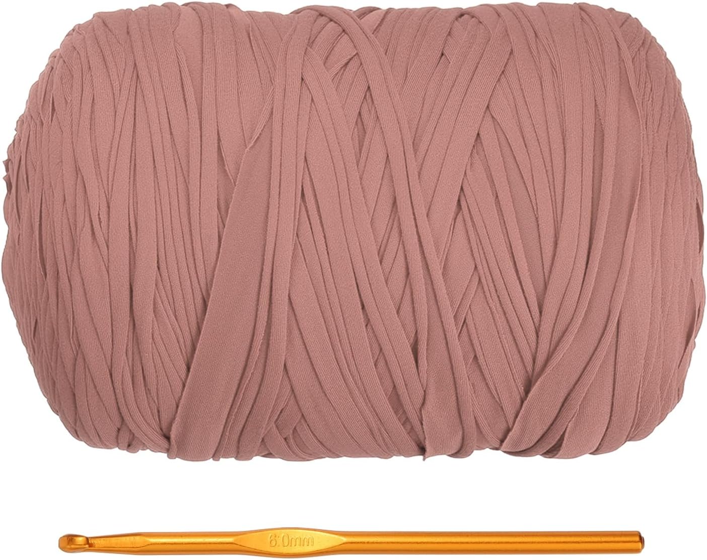 PATIKIL T-Shirt Yarn for Crocheting with 1 Crochet Hook, 800g/228 Yards Soft High Elastic Knitting Yarn for Beginner Crochet Bag/Basket/Home Decor(Dark Pink)