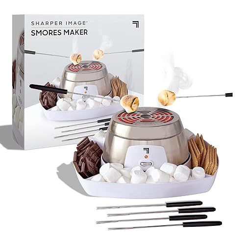 Sharper Image Electric Tabletop S'mores Maker for Indoors, 6-Piece Set,