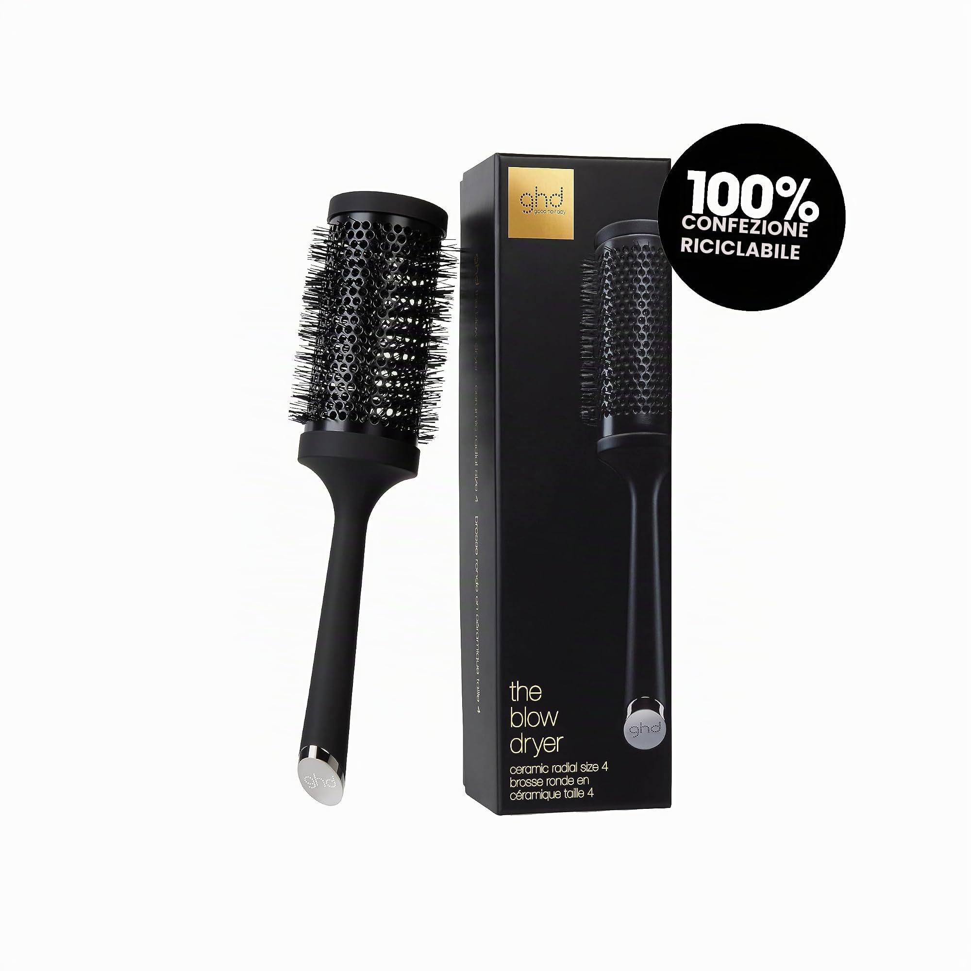 ghd Spazzola radiale ventilata in ceramica, 55 mm, misura 4, nera