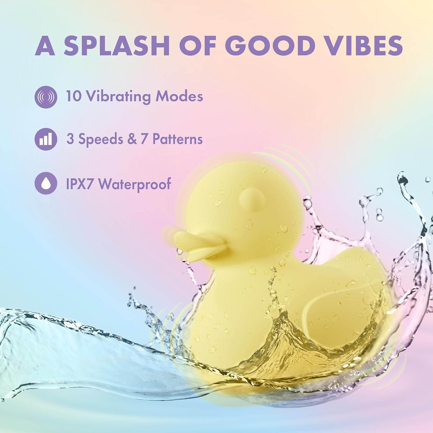 Blush Play with Me 3" Splash Silicone Clitoral Vibrator - Pinpoint Nipple Vaginal Mini Massager - 10 Vibe Stimulator - Women & Couples Discreet Bath Shower Play Yellow Duck - Waterproof Adult Sex Toy
