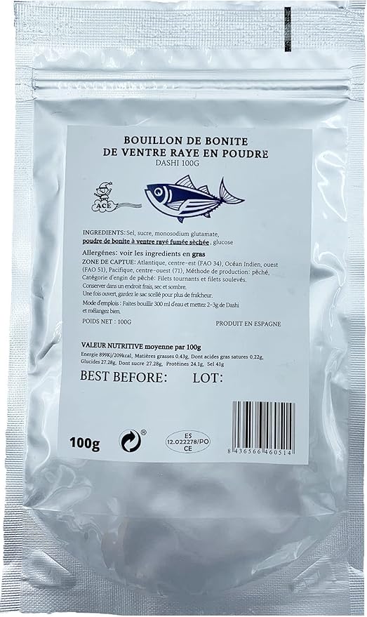 Poudre Dashi 100g / Sachet Bouillon de Bonite (1) Amazon.fr Epicerie