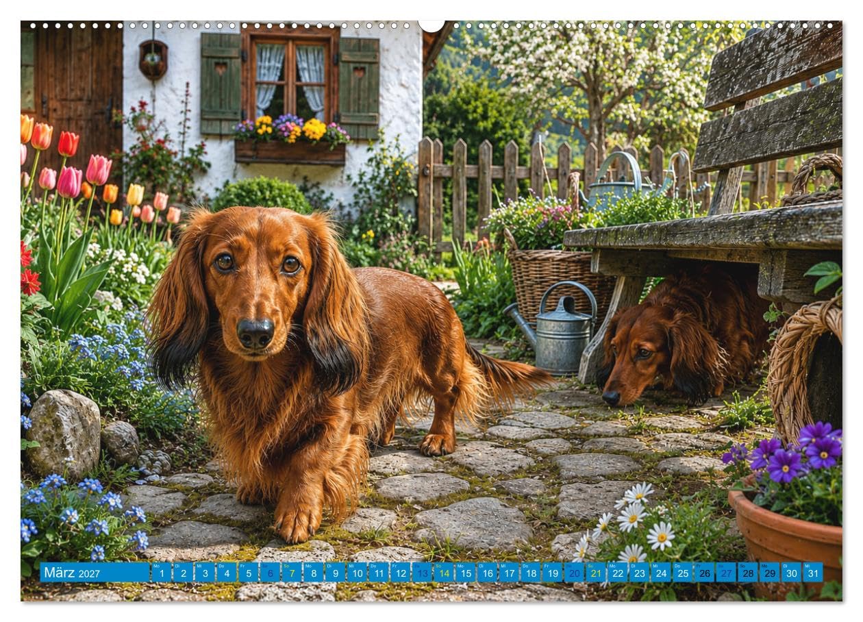 CALVENDO · Hunde in ihrer Welt (Kalender 2027) | DIN A2 Querformat · Premium-Wandkalender · 13 Hunderassen in eindrucksvollen Landschaften