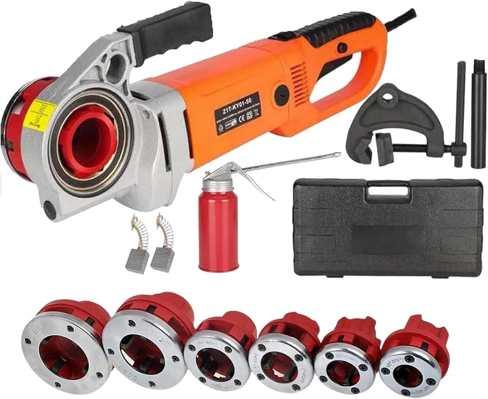 Electric Pipe Threading Machine, 2300W Portable Threader with 6 Dies, 220V, Heavy Duty Tool for Efficient Pipe Threading