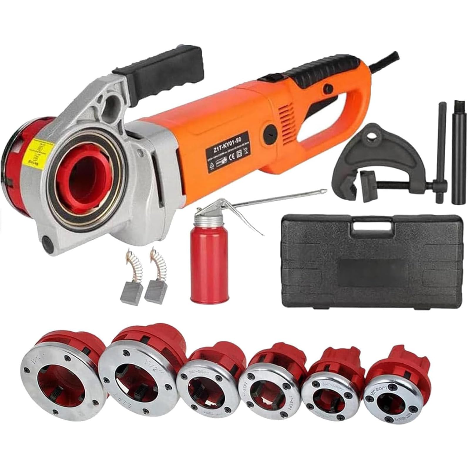 Roscadora de Tubos eléctrica portátil con 6 Matrices, roscadora eléctrica de 2300 W, roscadora eléctrica portátil, roscadora de Tubos eléctrica portátil Adecuada,220V