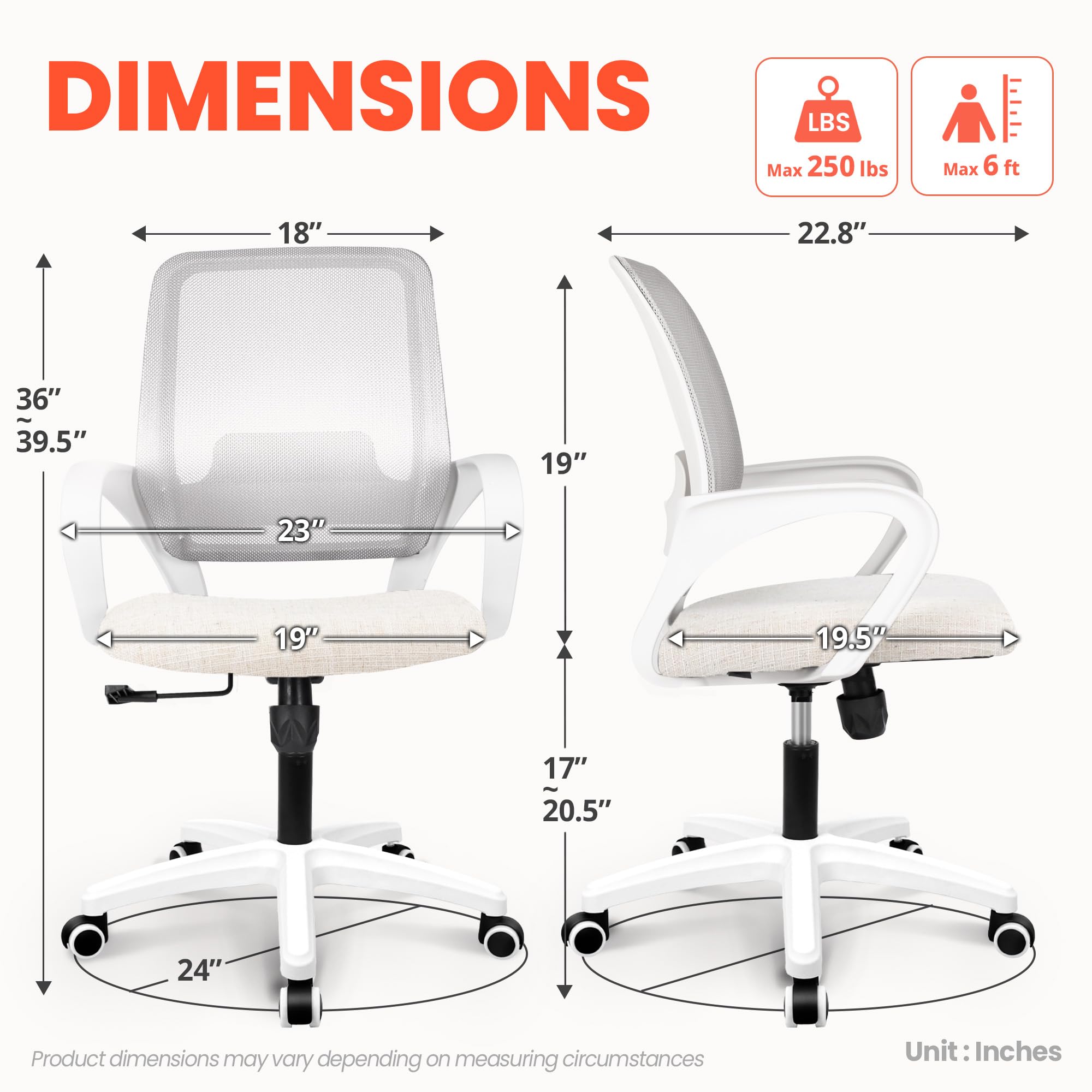 NEO Chair Office Desk Ergonomic Mesh Computer Chair with Lumbar Support Adjustable Height Swivel Rolling Wheels Comfy Mid — view 2