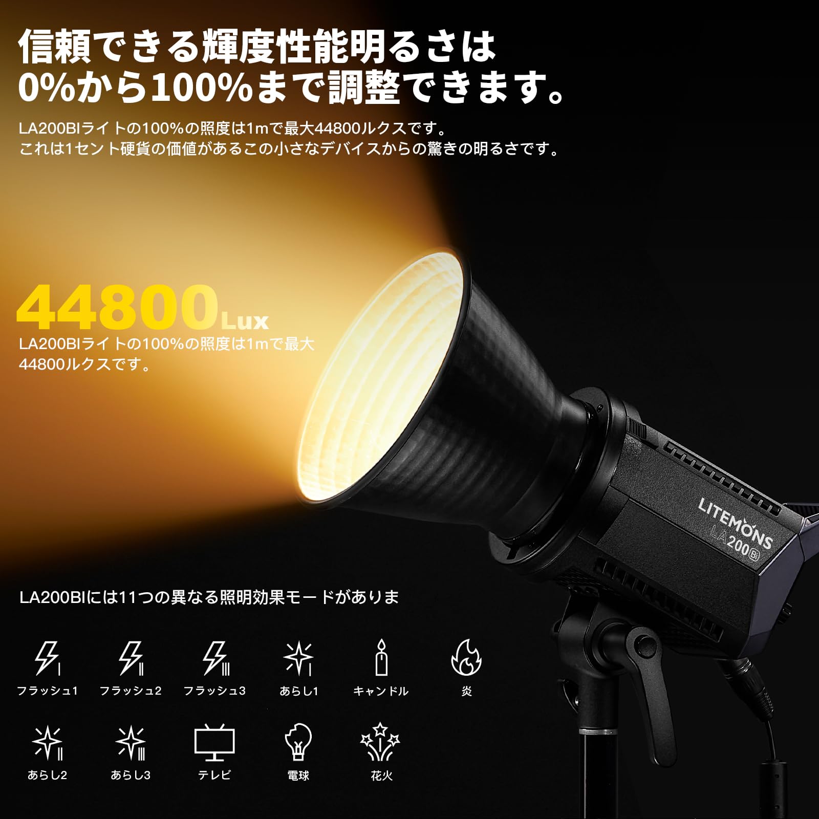 Amazon | GODOX Litemons LA200Bi LEDビデオライト 230W Bowens