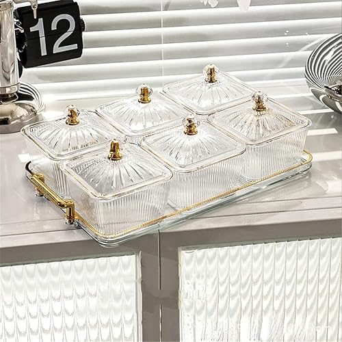 BBSJ - Plato cuadrado de frutas secas para sala de estar mesa de café cacerola de caramelo para nueces platos de plástico bandeja de servir 346