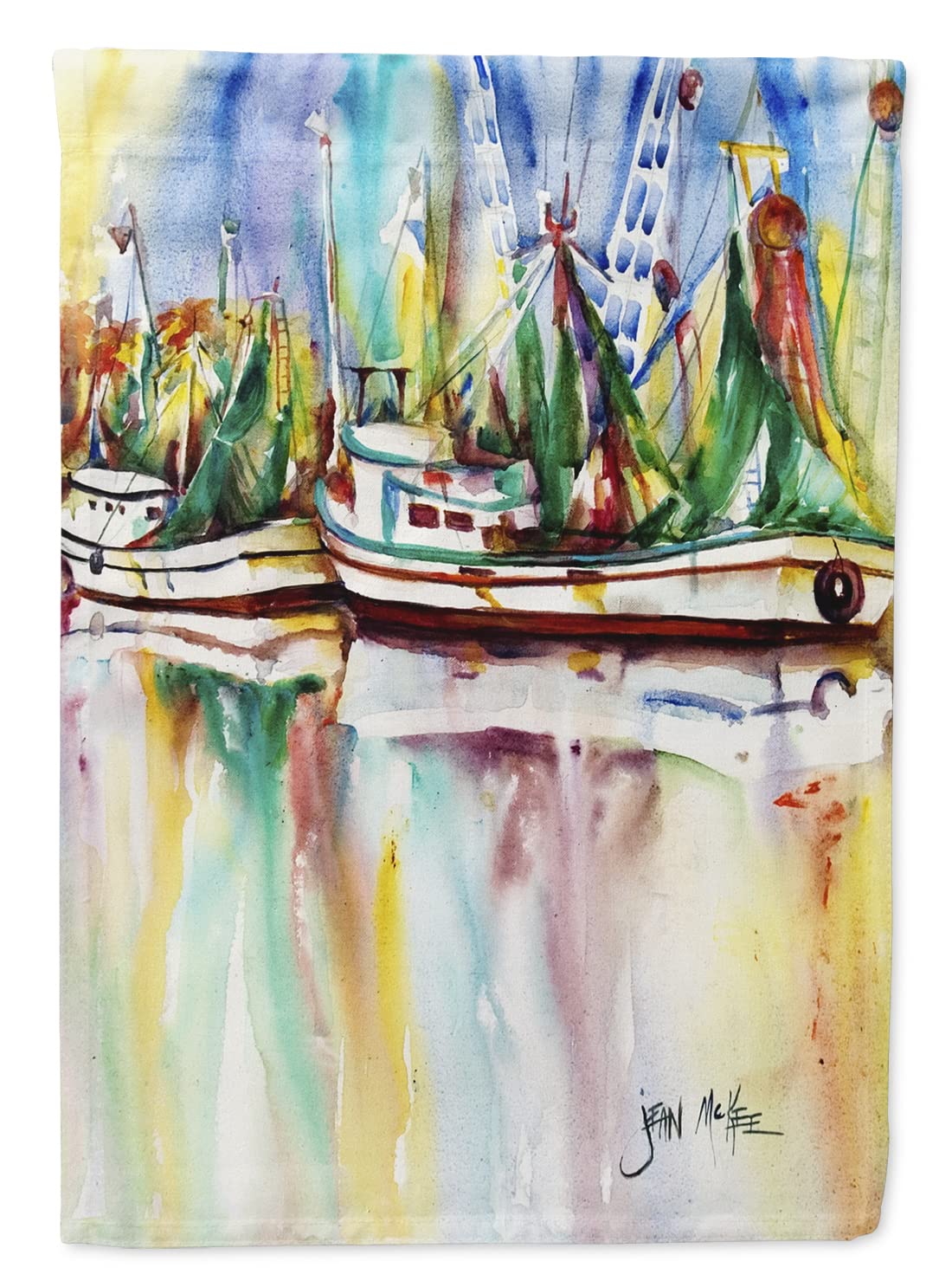 Drapeau sur Toile Bateaux de crevettes Caroline S Treasures Multicolore Grande Taille