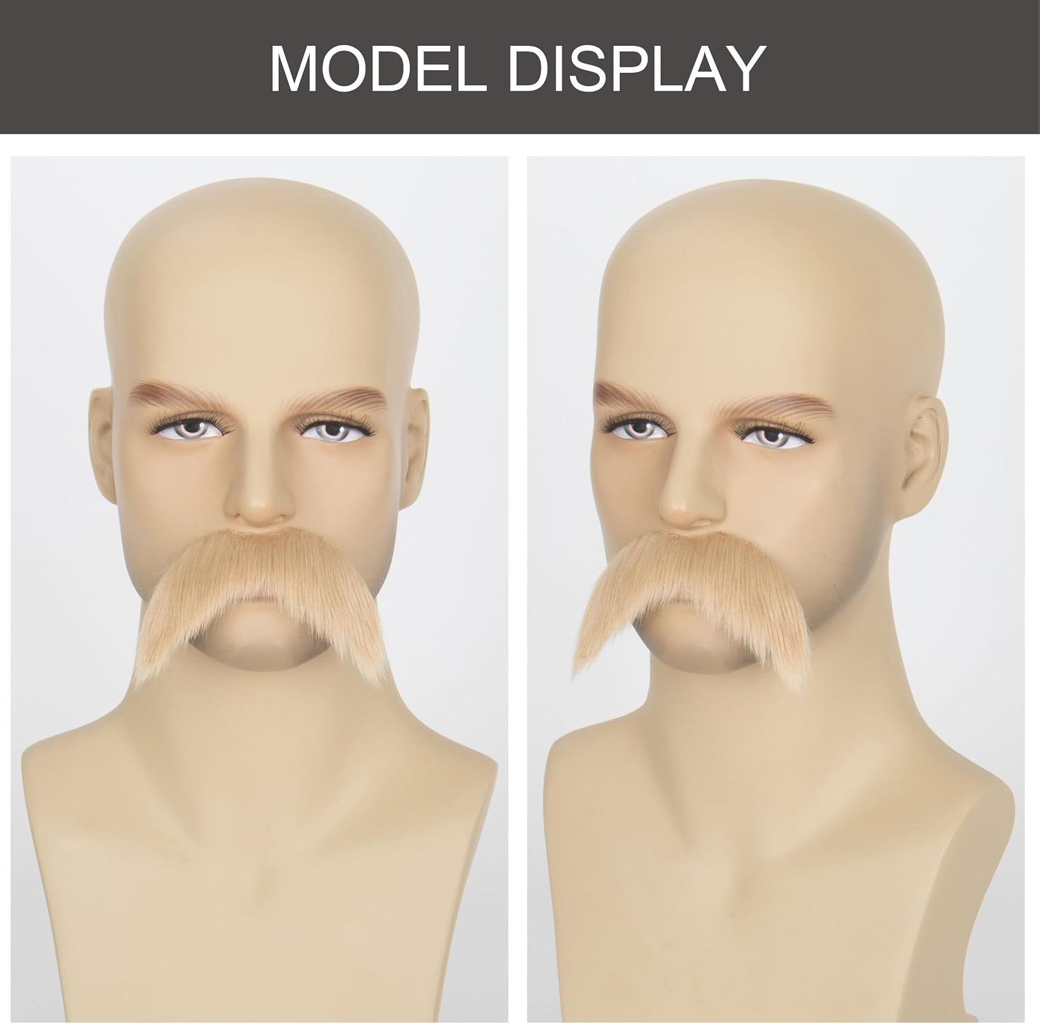 Yan Dream 2pcs/Pack Fake Mustache for Men Self Adhesive Handerbar Fake Beard Novelty Stick On Fake Mustaches