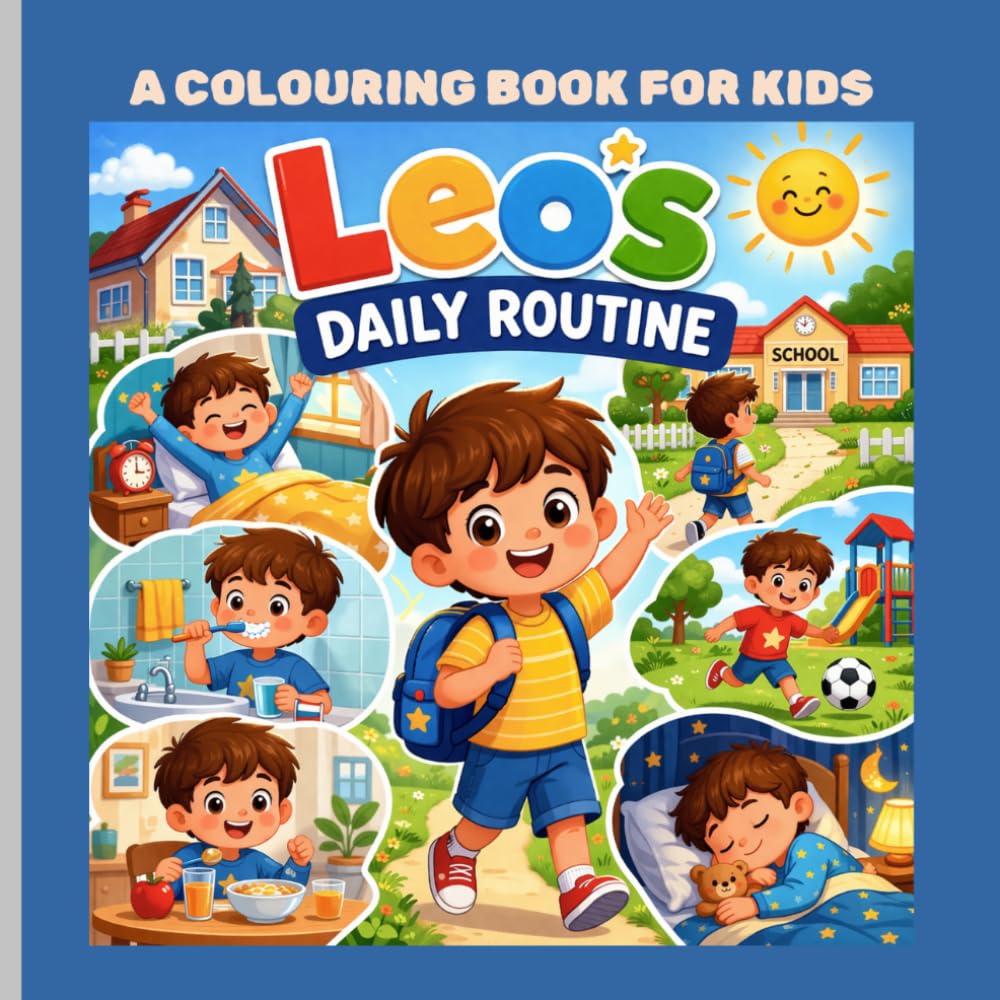 Leo's Daily Routine: A colouring Book for Kids