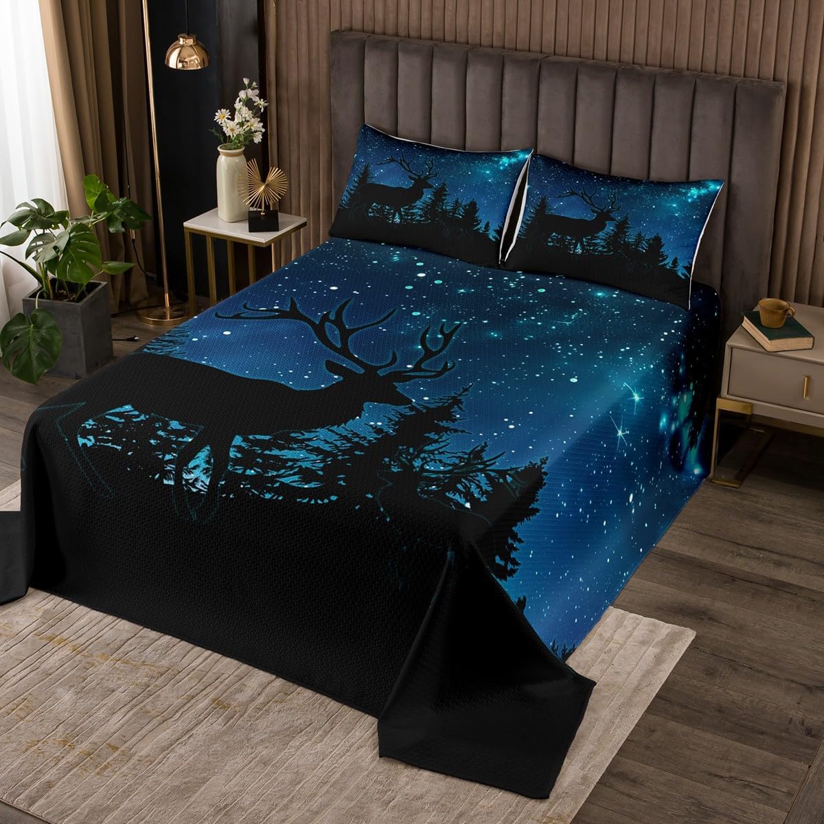 Homewish Cartoon Car Kids Bedspread King Size,Excavator Tractor Train Tank Car Bedding Set for Boys Girls Room Decor,Rocket Cloud Truck Coverlet Set 3Pcs,Construction Vehicle Quilt,2 Pillowcases