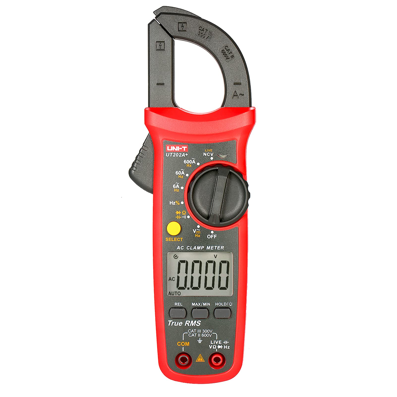 UNI-T UT202A+ 6000 Counts Digital Clamp Meter True RMS Multimeter Clamp Ammeter Voltage Meter NCV Test Universal Meter Tester AC Current Clamp Tester Measuring Relative Value Capacitance Frequency