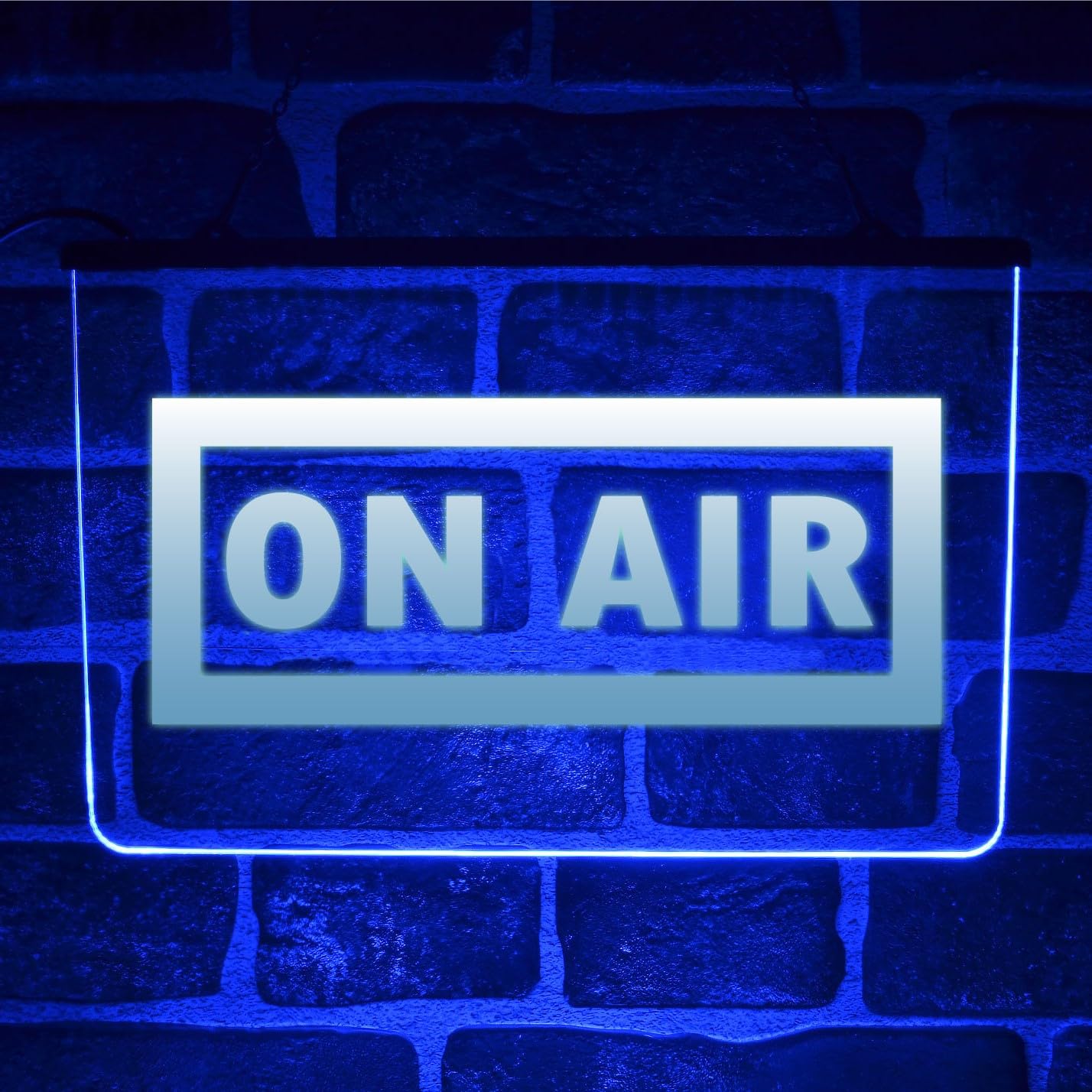 On Air LED Neon Light Up Sign – Hanging Wall Display for Music Recording Studio, Streaming Room, Podcast Setup or YouTube Space | USB Powered (Blue)