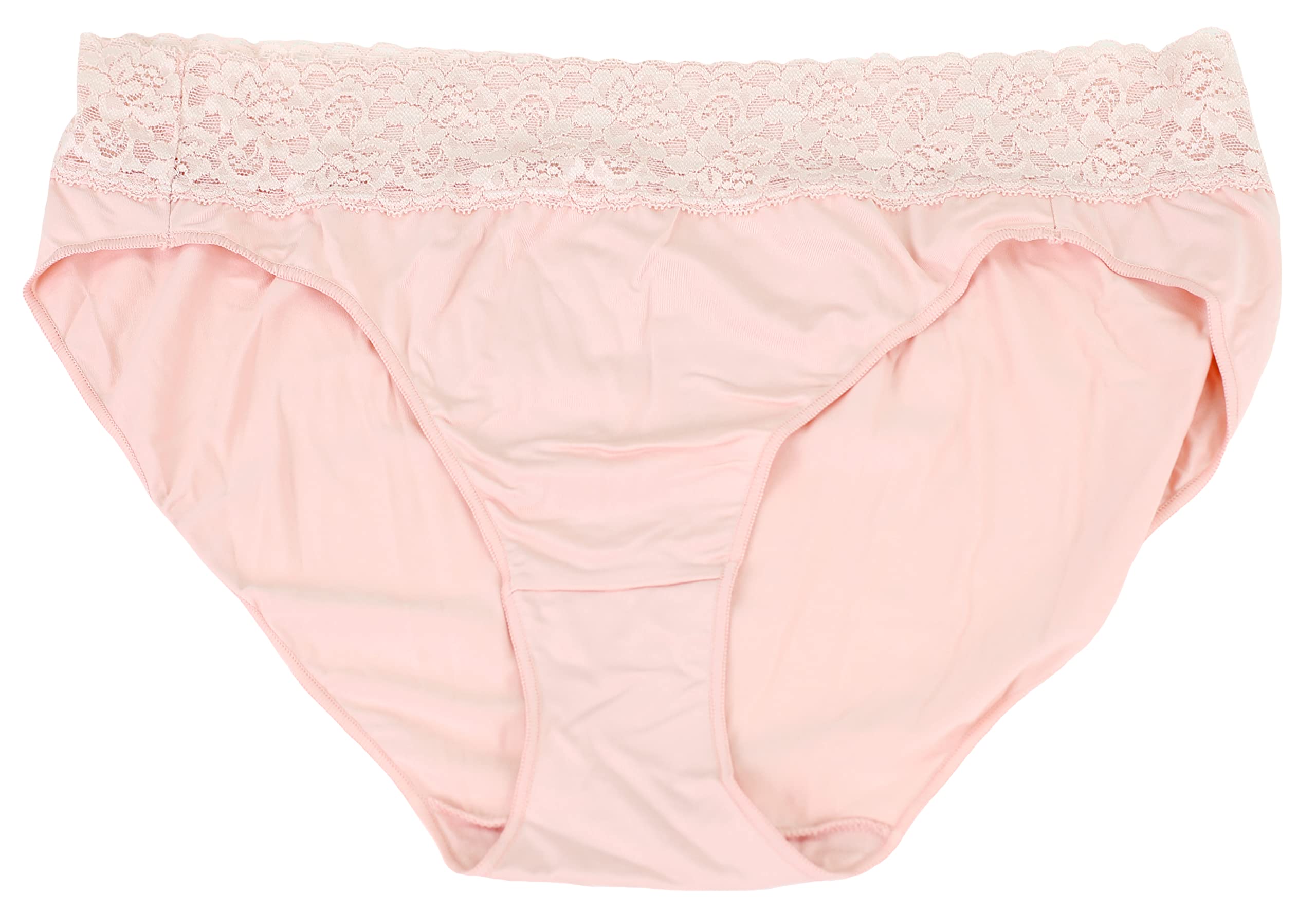 Hanes Women's 3-Pack Microfiber Invisible Lace Bikinis Size 9 (Nudes)