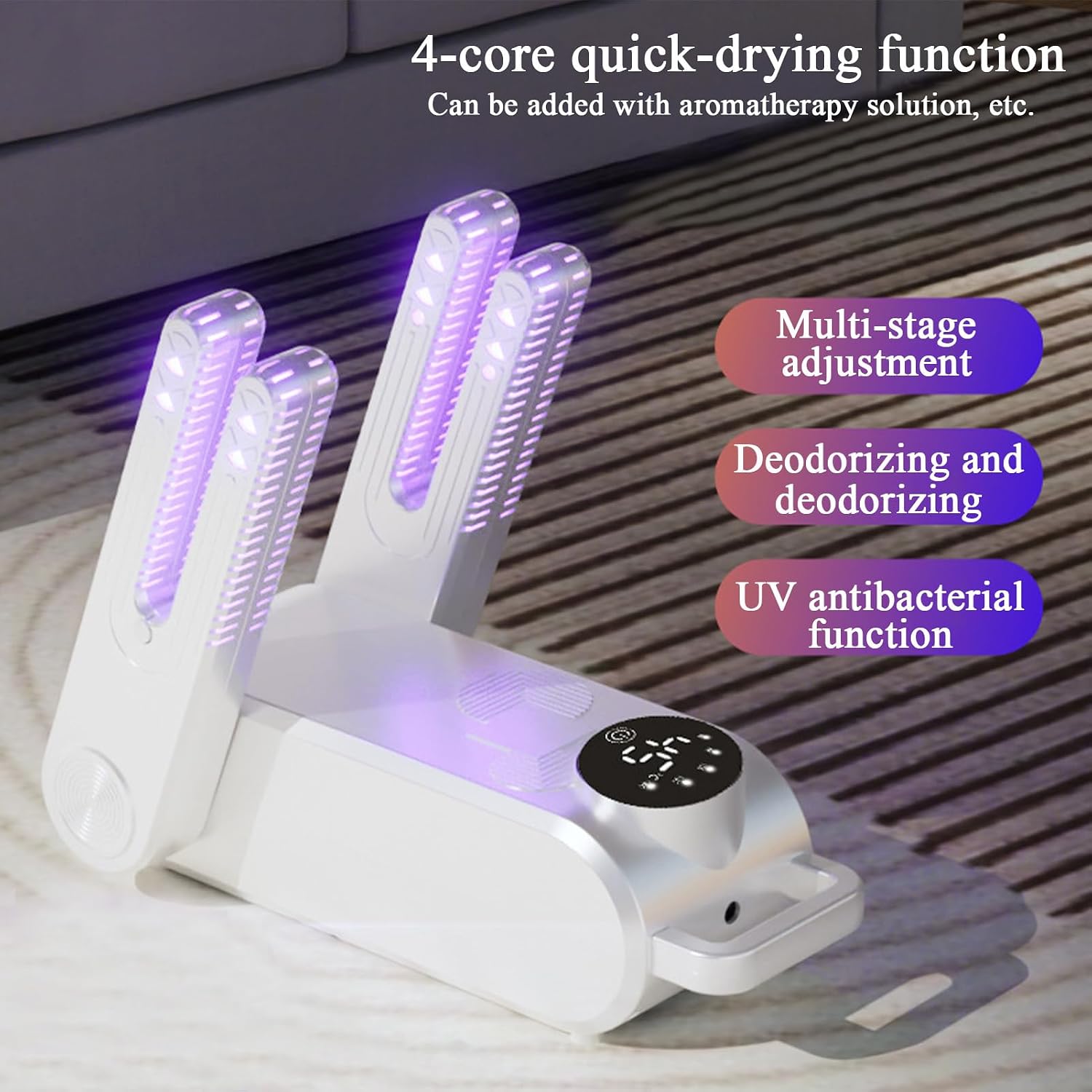 Electric Shoe Dryer, Multifunctional Boots Warmer, Deodorizer Drying Machine with Wet Dry Function, Portable Device for Hats