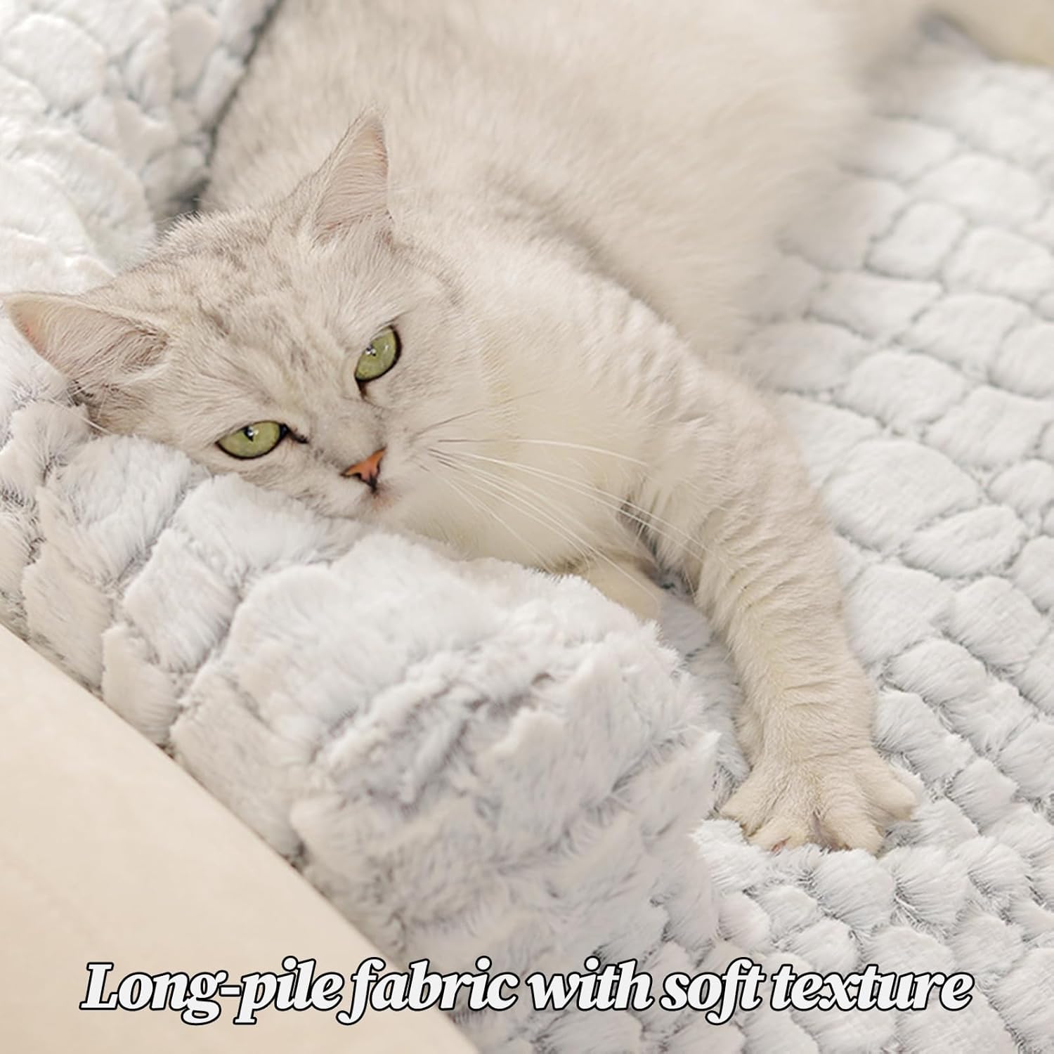 Dog Bed Couch Protector, Non Slip Raised Edge, Calming Pet Bed with Soft Padding, Memory Foam Dog Beds for Home Furniture Protection, Plush Beds for Indoor Relaxation, Removable Washable Cover