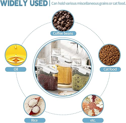 Miniatura 9 de LANGMINGDE 1 contenedor de cereales herméticos de 95 onzas, recipientes herméticos grandes de almacenamiento de alimentos secos con boquilla de