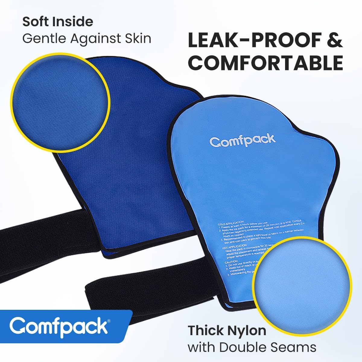 Comfpack Hand Ice Pack Gloves for Pain Relief, 2 Pack Full Hot Cold Therapy Gloves for Arthritis, Gel Ice Pack for Injures, Carpal Tunnel, Swelling, Suregry, Working Hands, Chemotherapy Neuropathy