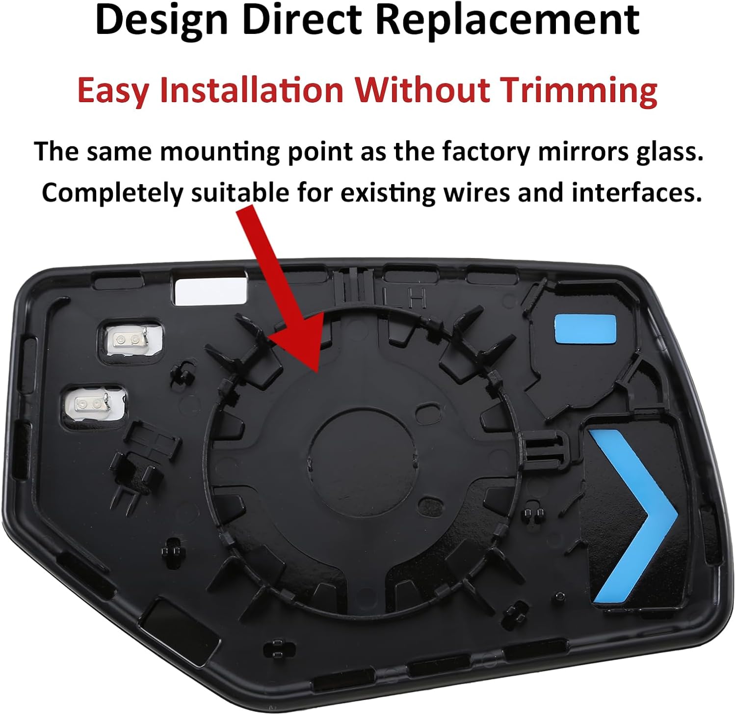 Driver Side Mirror Replacement for Cadillac Escalade, Chevrolet Chevy Suburban, GMC Yukon 2015 2016 2017 - Left Side Mirror Glass, Rear View Mirrors Glass with Power Heated