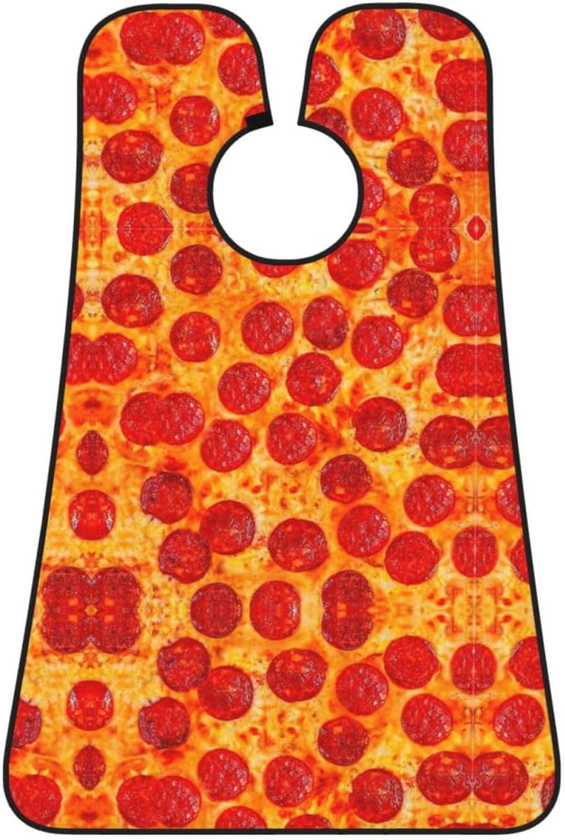 3d Pizza Pepperoni Print Beard Bib Apron, Shaving Apron For Dad, Men'S Hair Catcher For Shaving Best Gifts For Dad