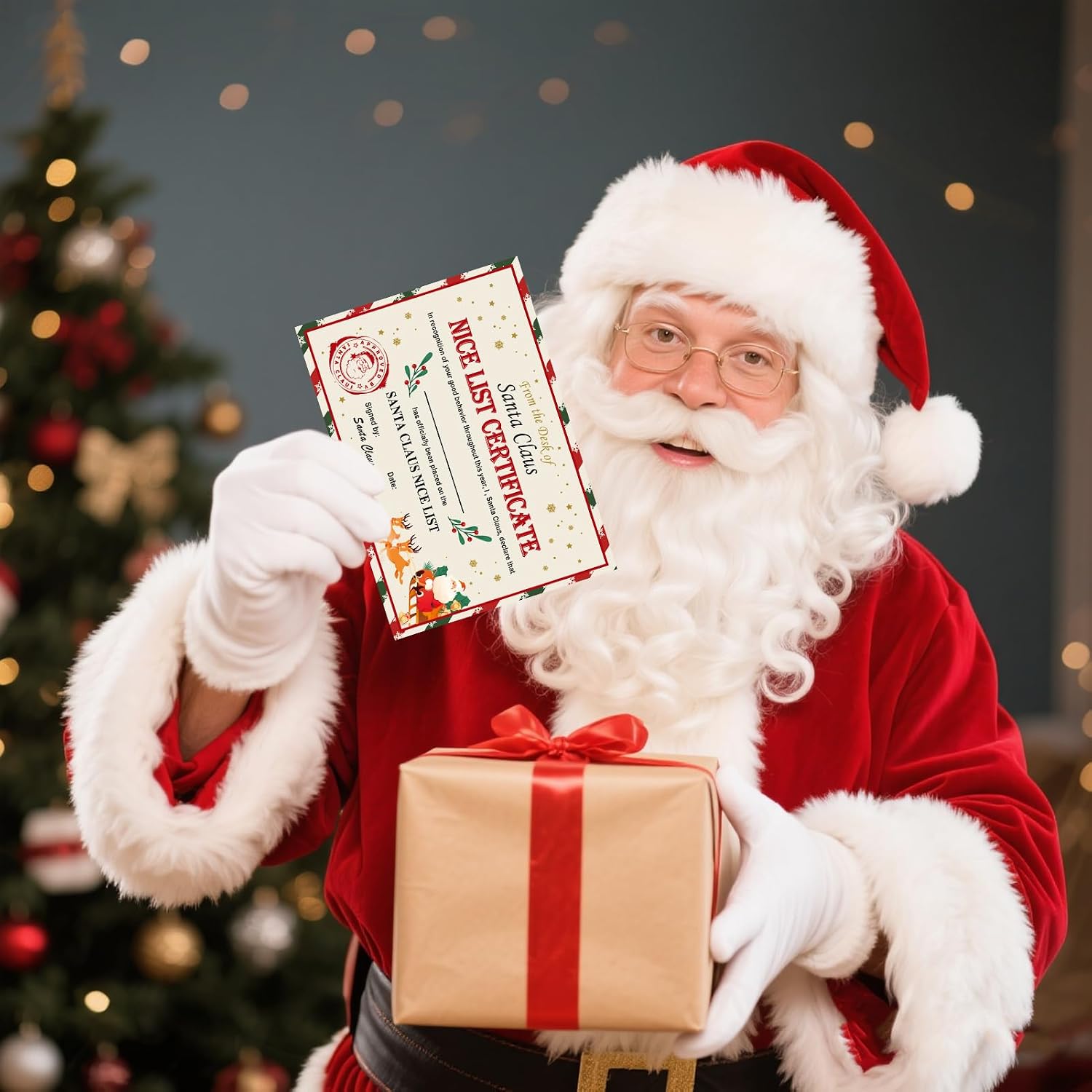 HOWAF Letter from Santa, Christmas Official Letter and Certificate from Santa Claus, Xmas letters Writing Kit with Envelope Christmas Stickers Xmas Cards for Magical Holiday Memories