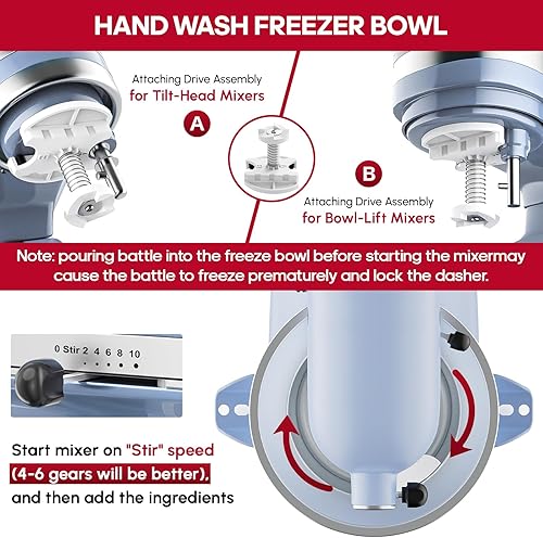 Miniatura 2 de InnoMoon KitchenAid - Accesorio para máquina de helados para batidora de pie, compatible con batidora de pie Kitchenaid de 4.5 cuartos de galón, 5
