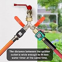Vista 6 de Divisor de manguera de 2 vías, divisor de manguera de jardín de latón de alto flujo resistente, conector de manguera, divisor de grifo de agua