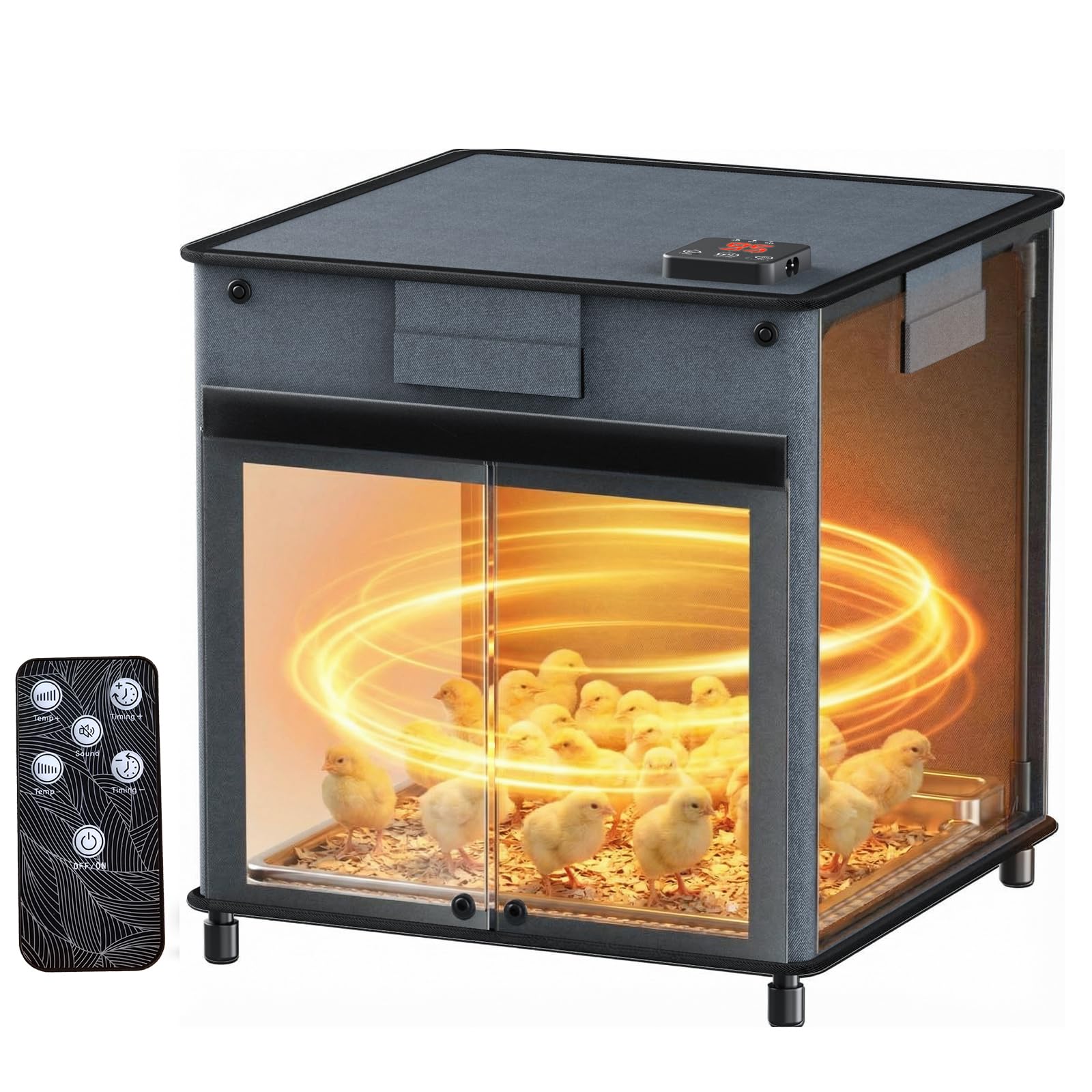 Photo 1 of SMDILNK Brooder Box for Chicks, 200W Chicken Brooder Heater with Adjustable Temp(77~95?) & 9H Timer & Removable Feeder, Waterer, 20S Rapid Heating Brooder Plate, Poultry Coop Heater