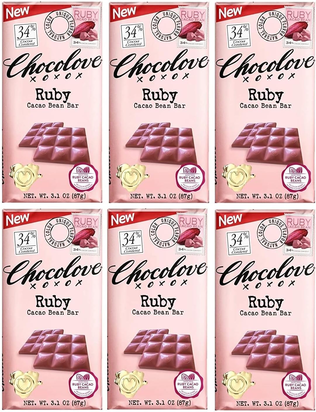 Chocolove Ruby Cacao bar (6 BARS)