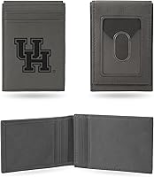 Vista 60 de Rico Industries NCAA - Cartera de bolsillo frontal grabada con láser gris, compacta, cómoda, delgada