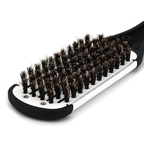 Miniatura 4 de CCbeauty Abrazadera de cerdas de jabalí, cepillo de doble cara, cepillo alisador de pelo, cepillo planchar, herramienta de peinado para alisar el