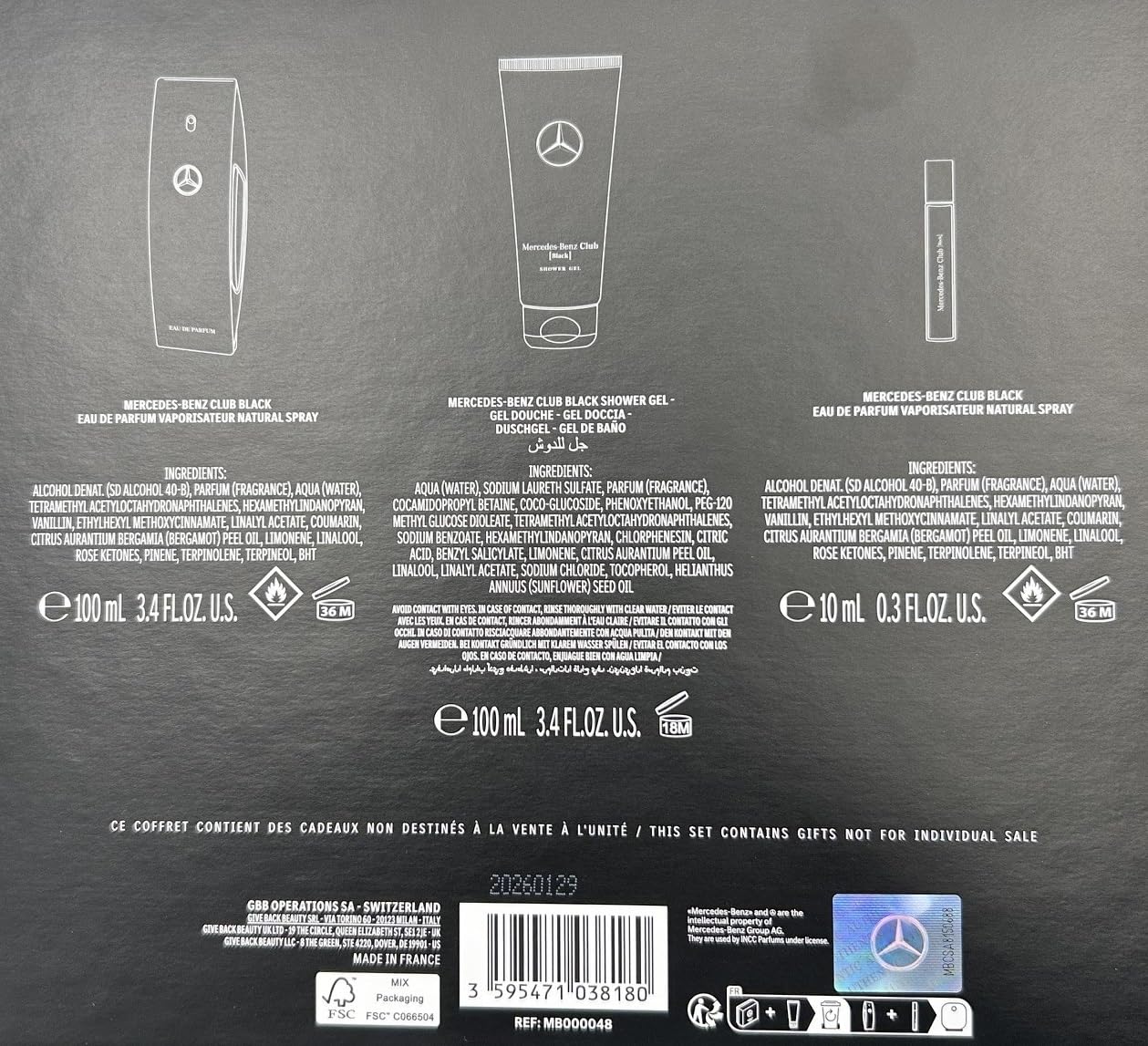 Mercedes-Benz Club Black EdP Parfüm Geschenkset für Herren