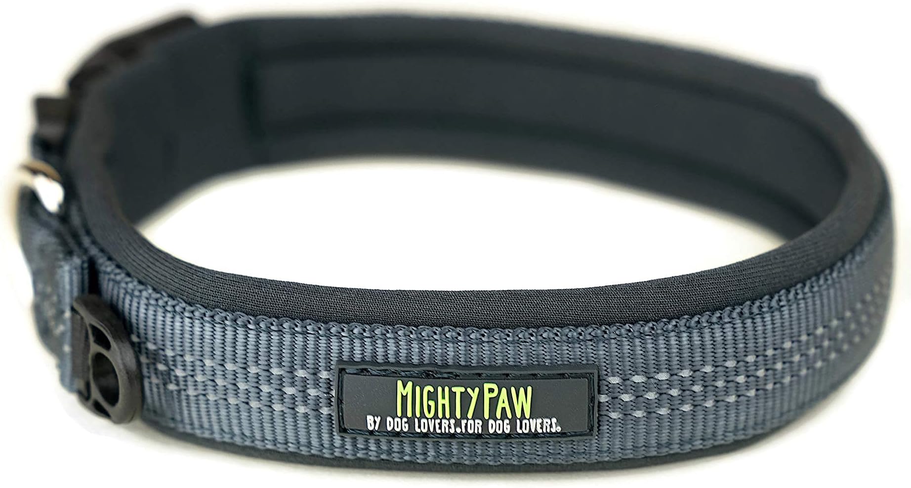 Mighty Paw Dog Collar - Neoprene Padded - Reflective for Running - Extra Comfort for Active Dogs - Dog Collar Reflective - Durable Dog Collar - Heavy Duty Dog Collar for All Dog Breeds - (X-Large)