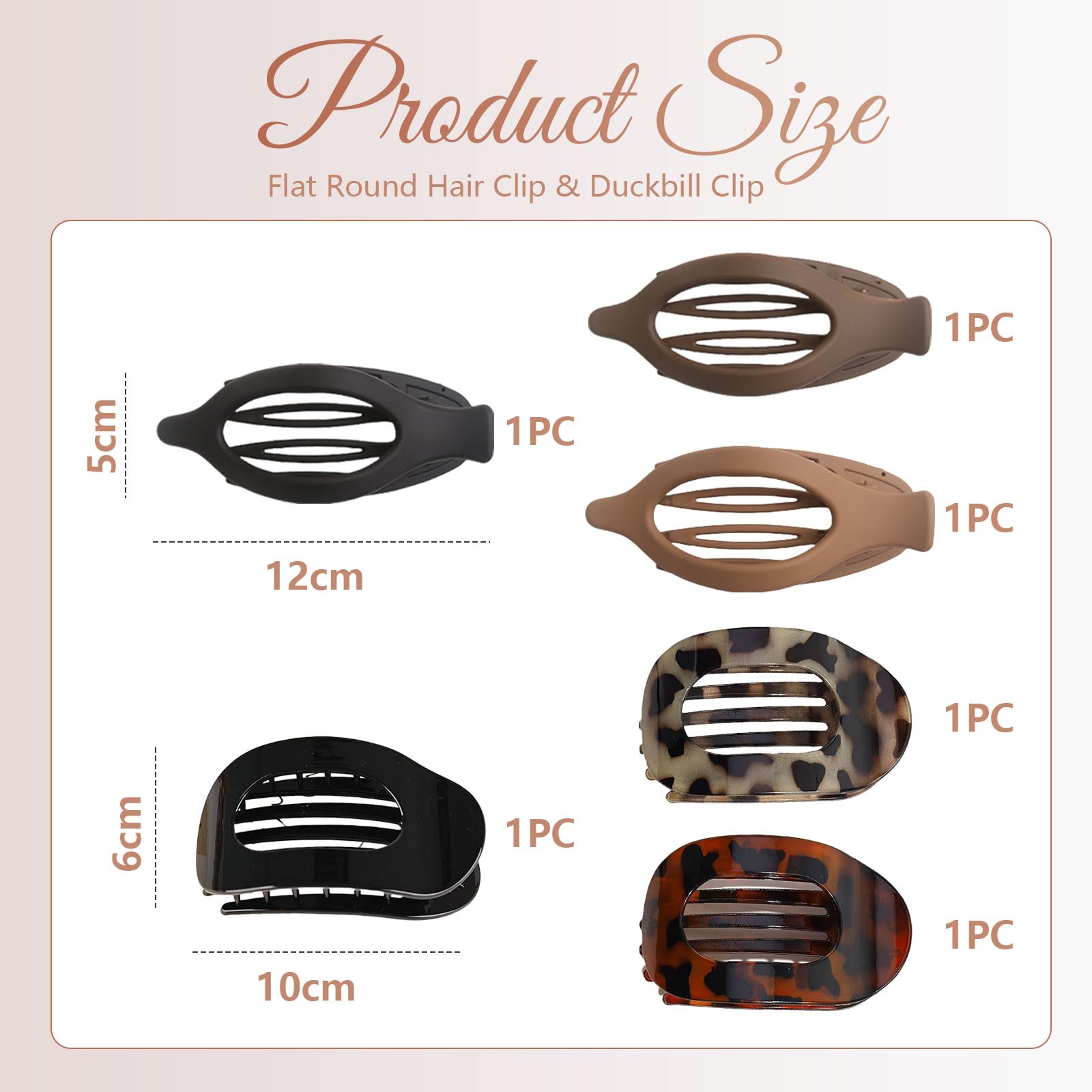 AstraGlam hair clips for women. The set comes with six clips in neutral colors - Image 2