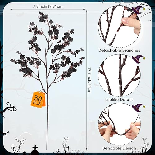 Miniatura 2 de 30 piezas de flores artificiales de seda de gypsophila para el hogar, cocina, boda, arreglo floral, centro de mesa, centro de mesa, decoración de