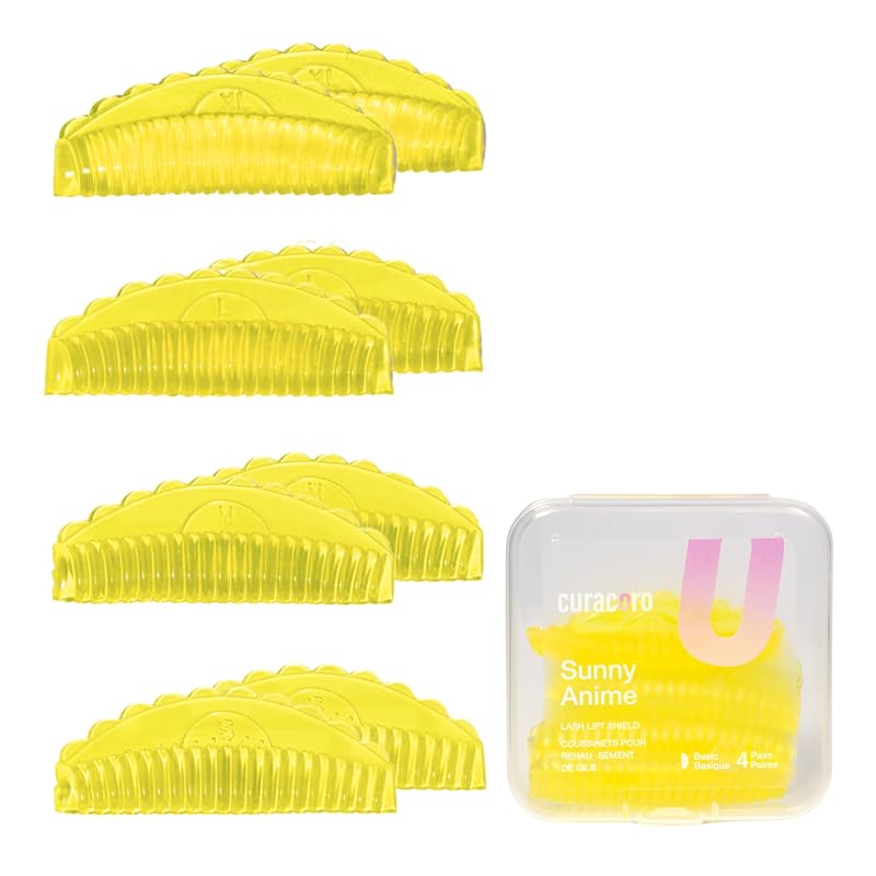 CURACORO Hastes de silicone para curvatura de cílios, 4 tamanhos, 8 unidades
